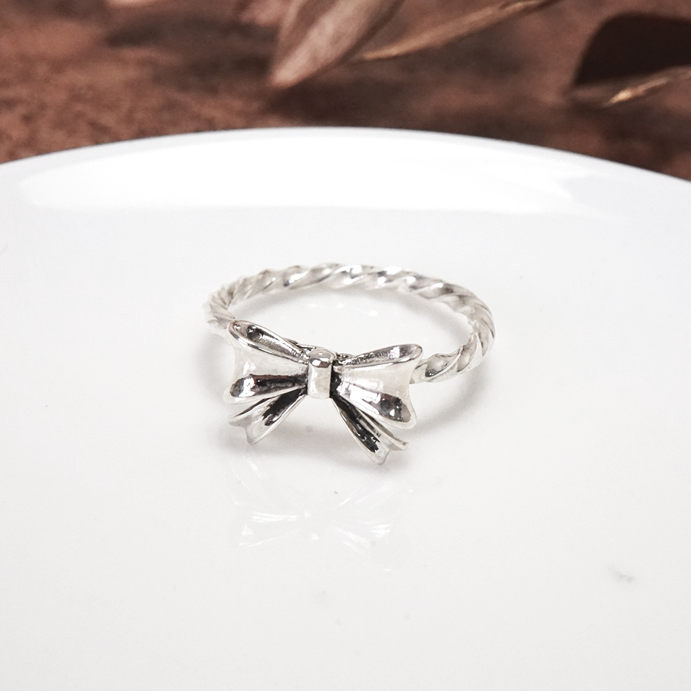 銀光飛舞 蝴蝶結 925純銀戒指 22週年紀念設計 女生戒指