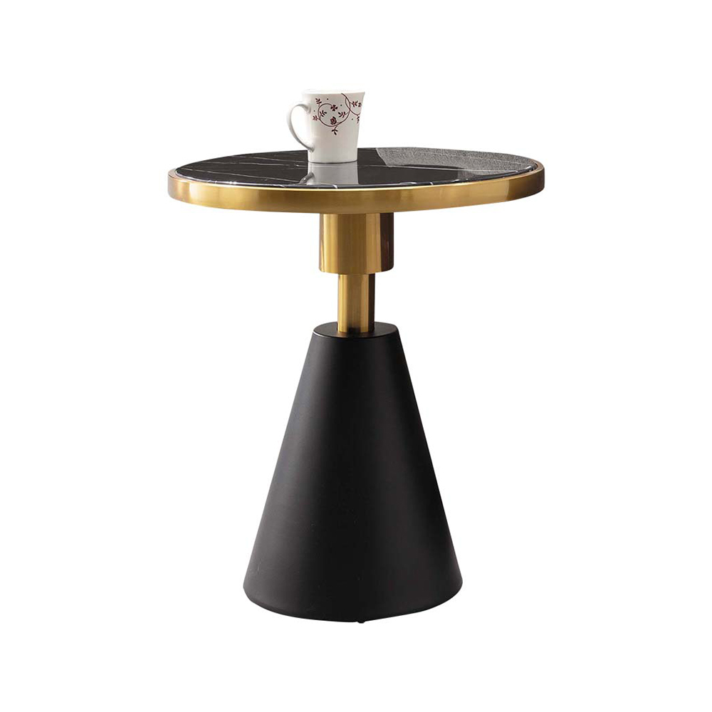 斯凱1.7尺圓形石面設計款造型小茶几/邊几/邊桌-黑色底座