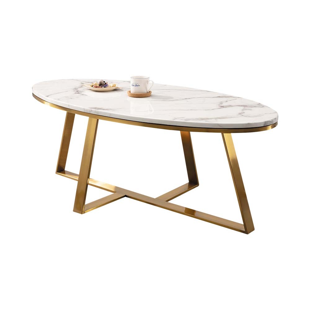 可羅4尺橢圓形石面大茶几