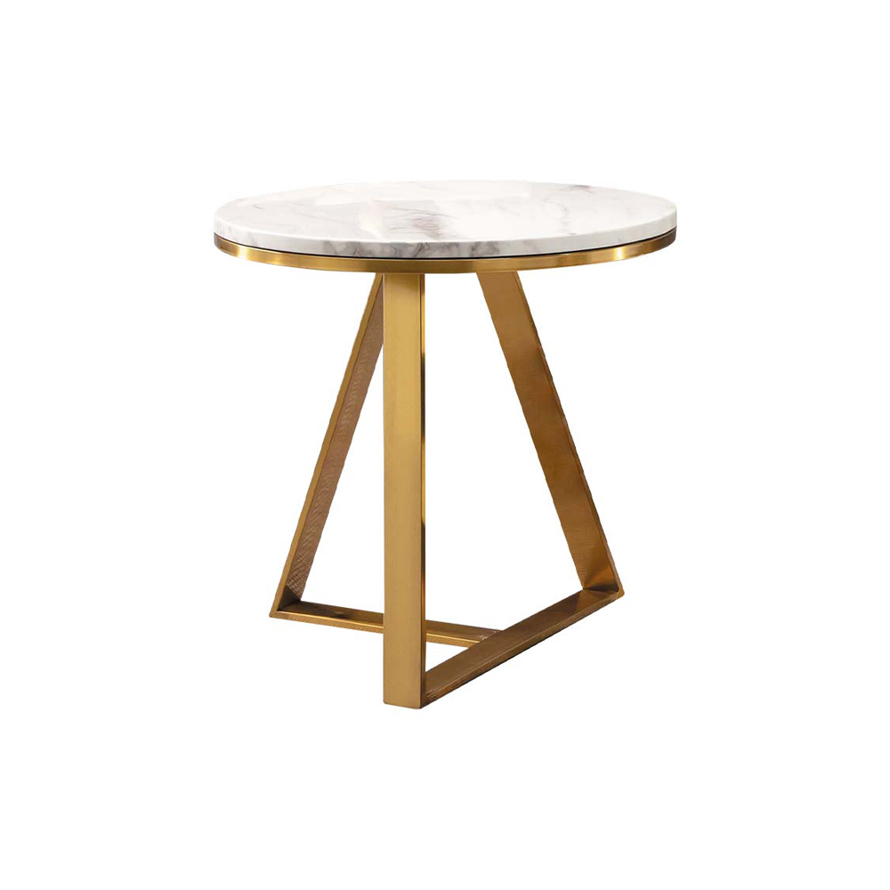 可羅1.7尺圓形石面小茶几/邊几/邊桌