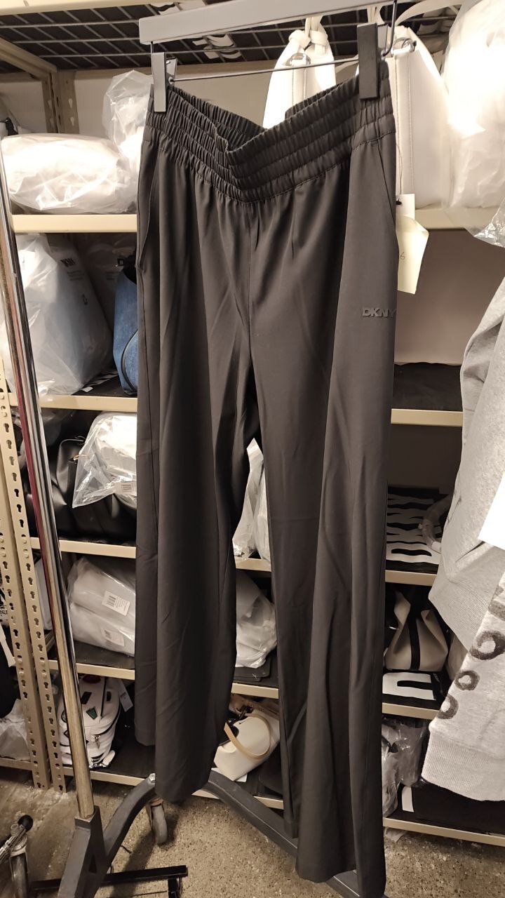 [U] DKNY BLACK SPORT WOMEN'S HUDSON STRETCH WIDE-LEG PULL-ON PANTS, DP5P3686-BLK (UD216)