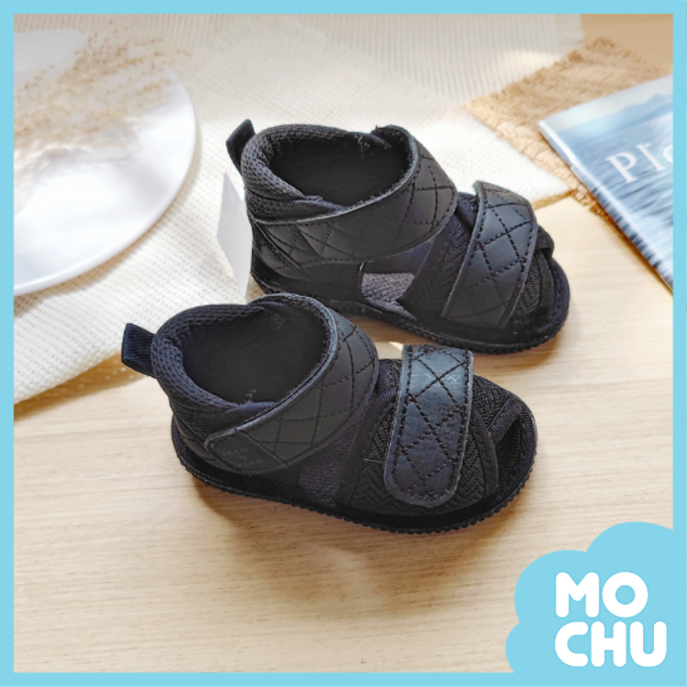 格紋縫線軟底涼鞋