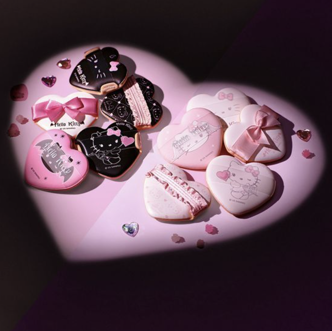 韓國Fillimilli x Hello Kitty 天使與魔鬼特別版一套5件心形粉撲