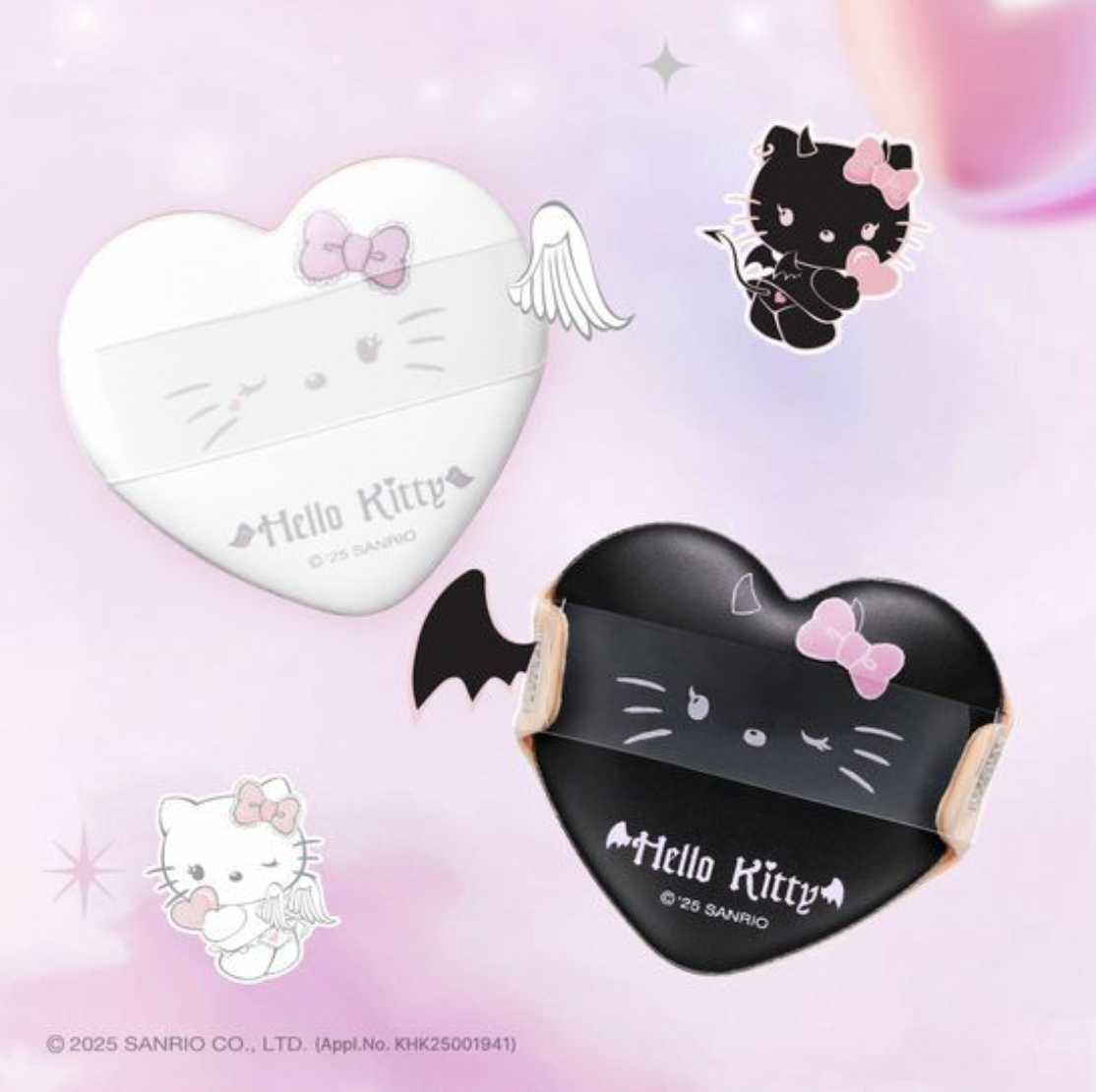 韓國Fillimilli x Hello Kitty 天使與魔鬼特別版一套5件心形粉撲