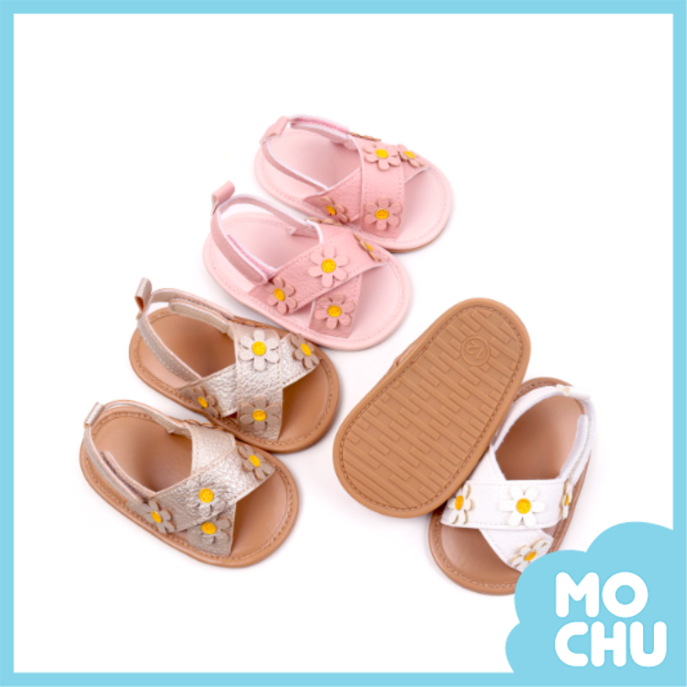 花花皮革軟底涼鞋(三色)