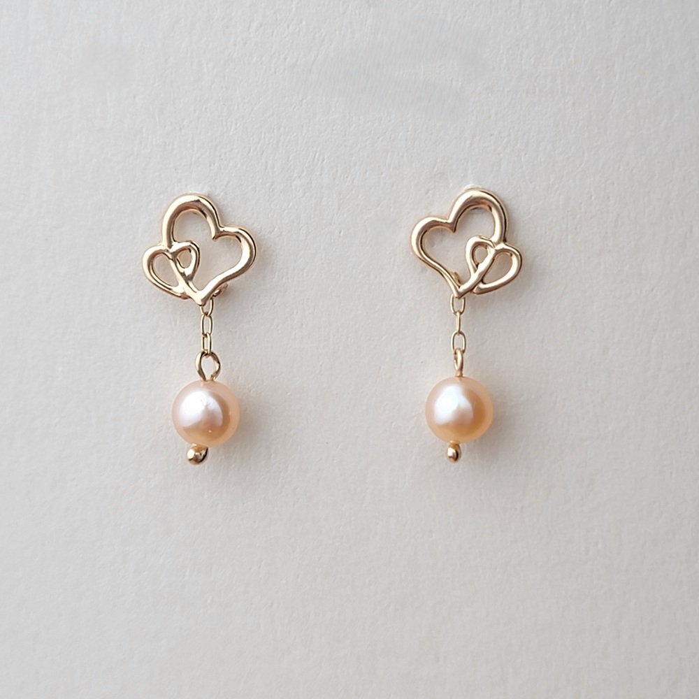 【me.luxe】K10心心相印珍珠耳環