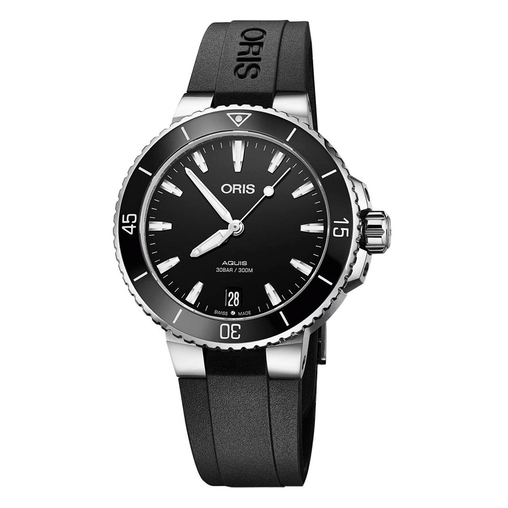 【ORIS 豪利時】01 733 7731 4154-07 4 18 64FC  Aquis 時間之海系列 日期顯示 單向旋轉錶圈 夜光 藍寶石水晶玻璃鏡面 機械 手錶