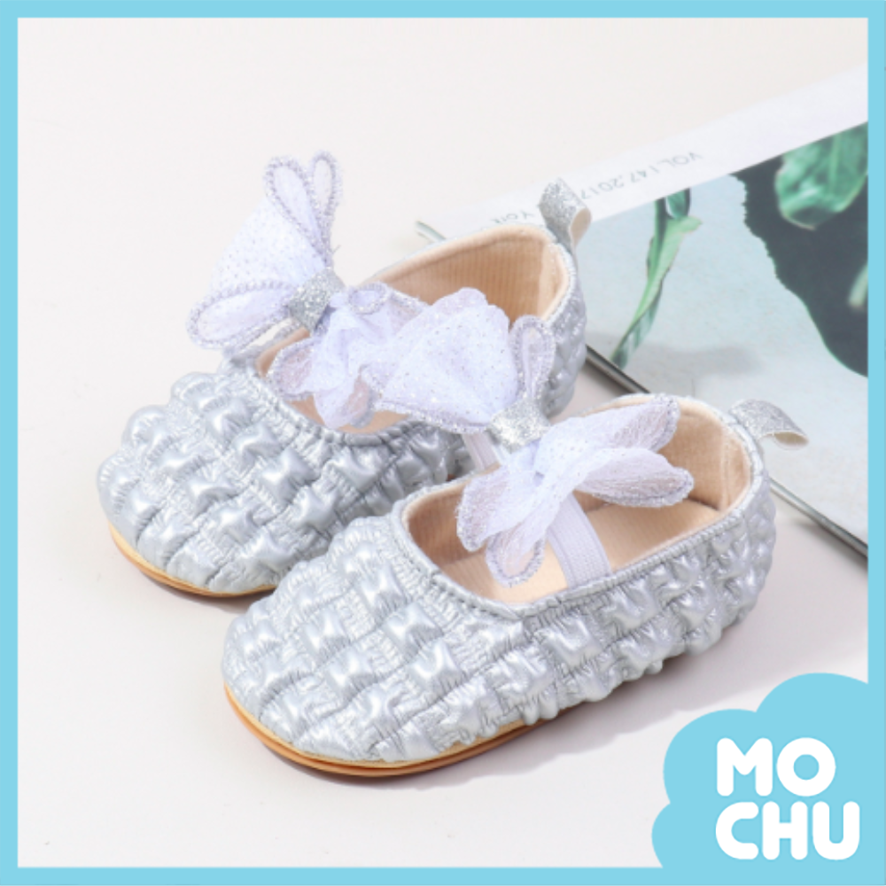 泡泡雲朵亮片蝴蝶結公主鞋(四色)