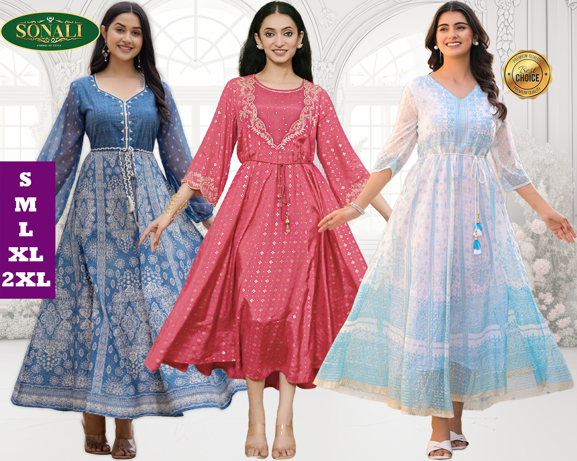 Sonali's Super Premier Quality Women's Dresses | Women's Calf Length Ethnic Dresses