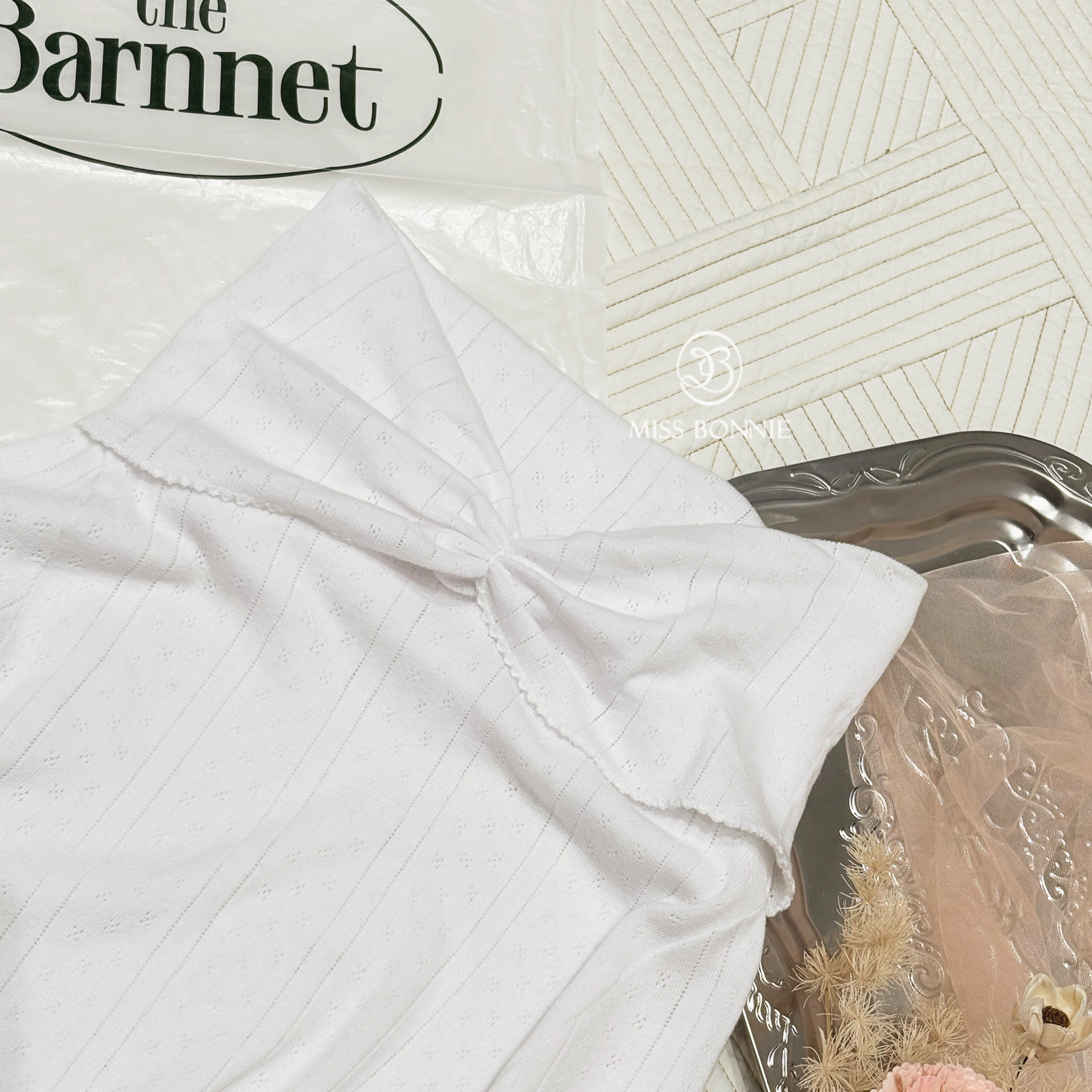 The Barnnet針織蝴蝶結一字領長袖(共5色)