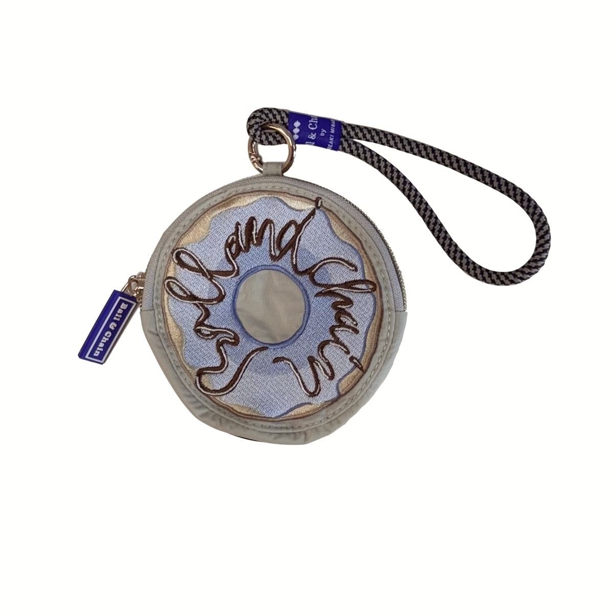 Ball＆Chain 刺繡環保購物袋 圓形小包 - 淺灰 (30160584)