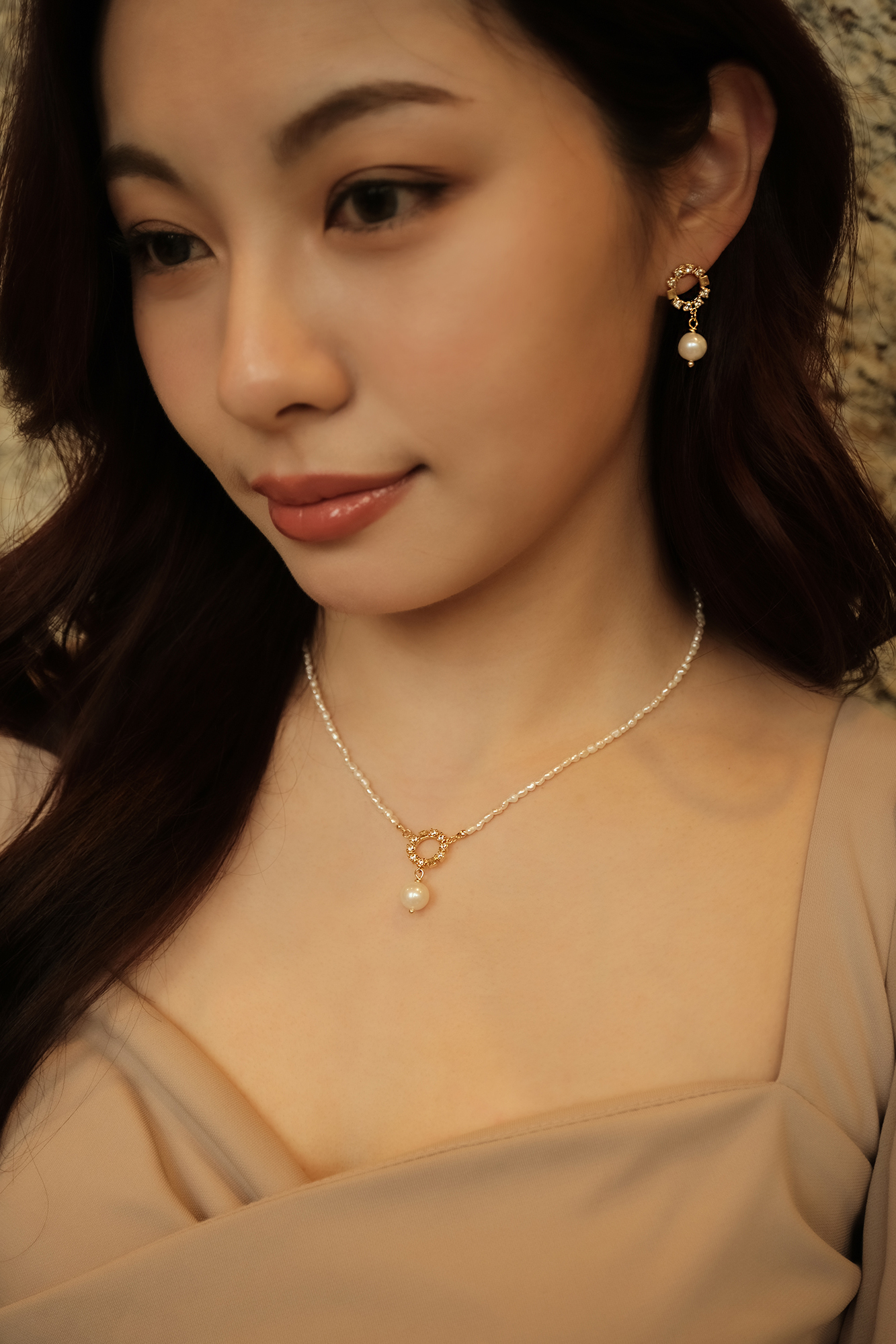 黃銅飾品, 項鍊, 飾品, 黃銅, 鋯石,18KGP,天然珍珠,氣質