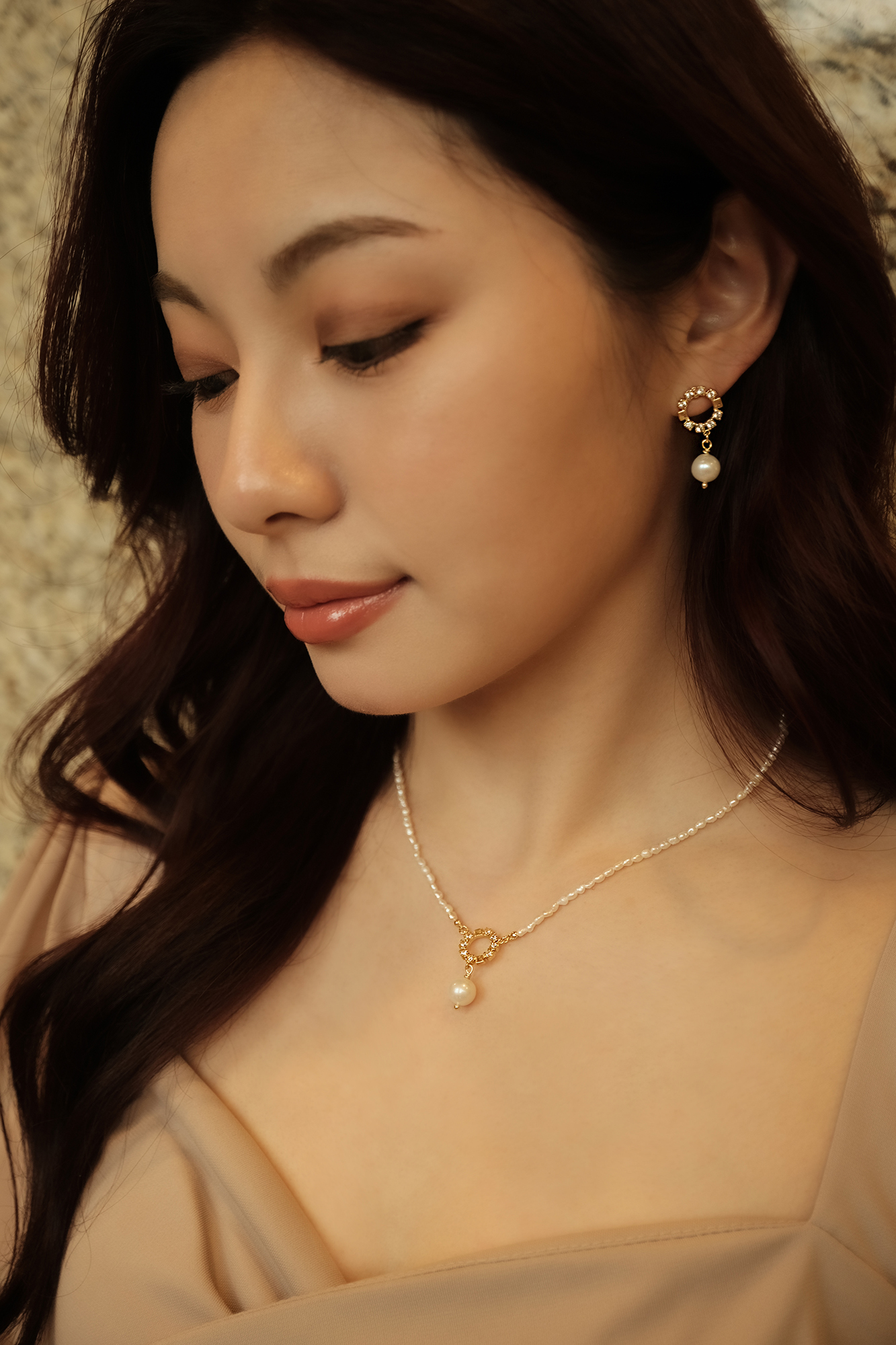 黃銅飾品, 項鍊, 飾品, 黃銅, 鋯石,18KGP,天然珍珠,氣質