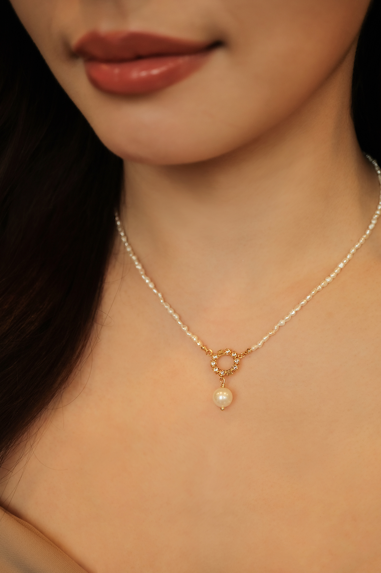 黃銅飾品, 項鍊, 飾品, 黃銅, 鋯石,18KGP,天然珍珠,氣質