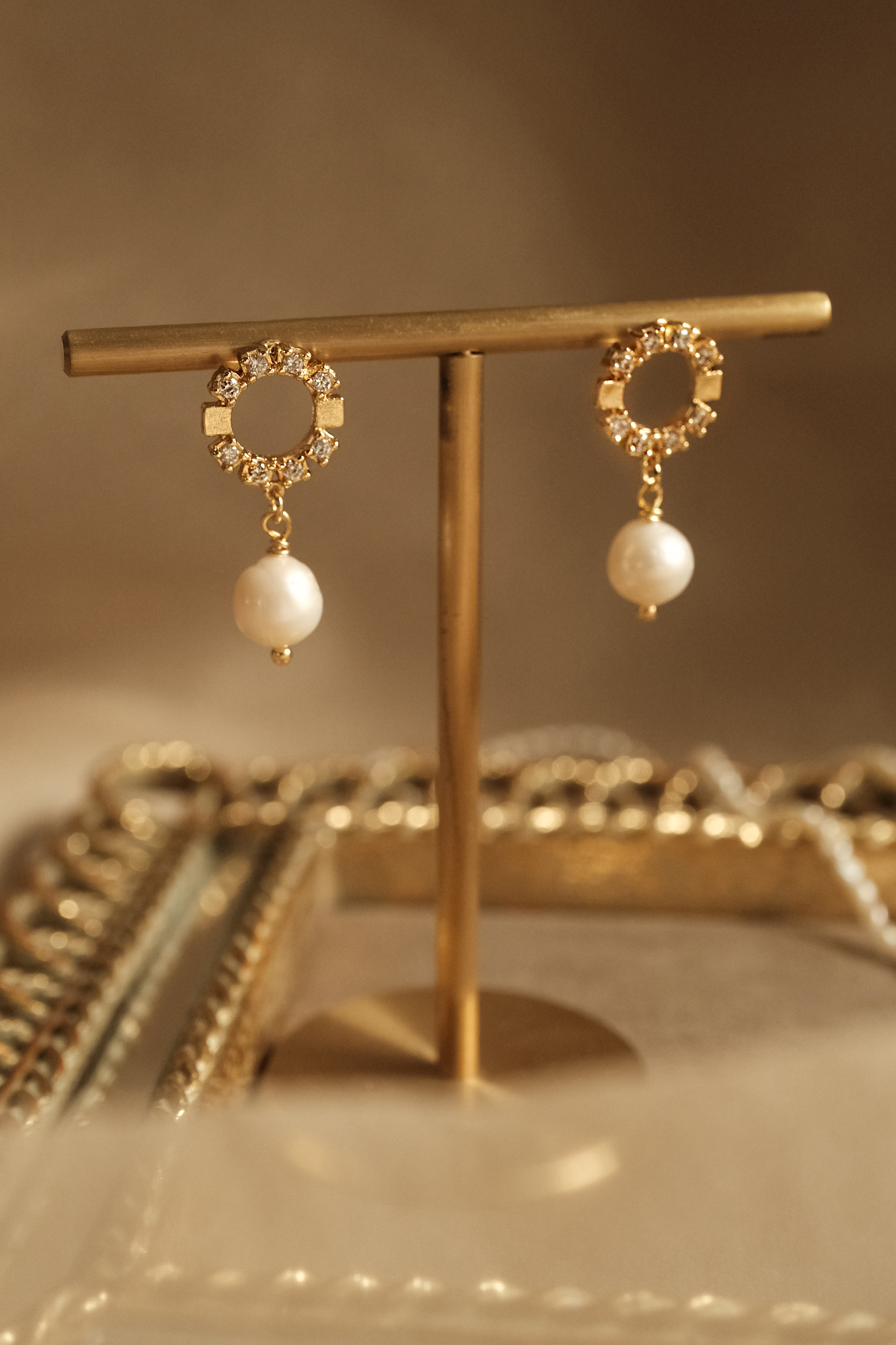 18KGP 霧隱浮光耳環