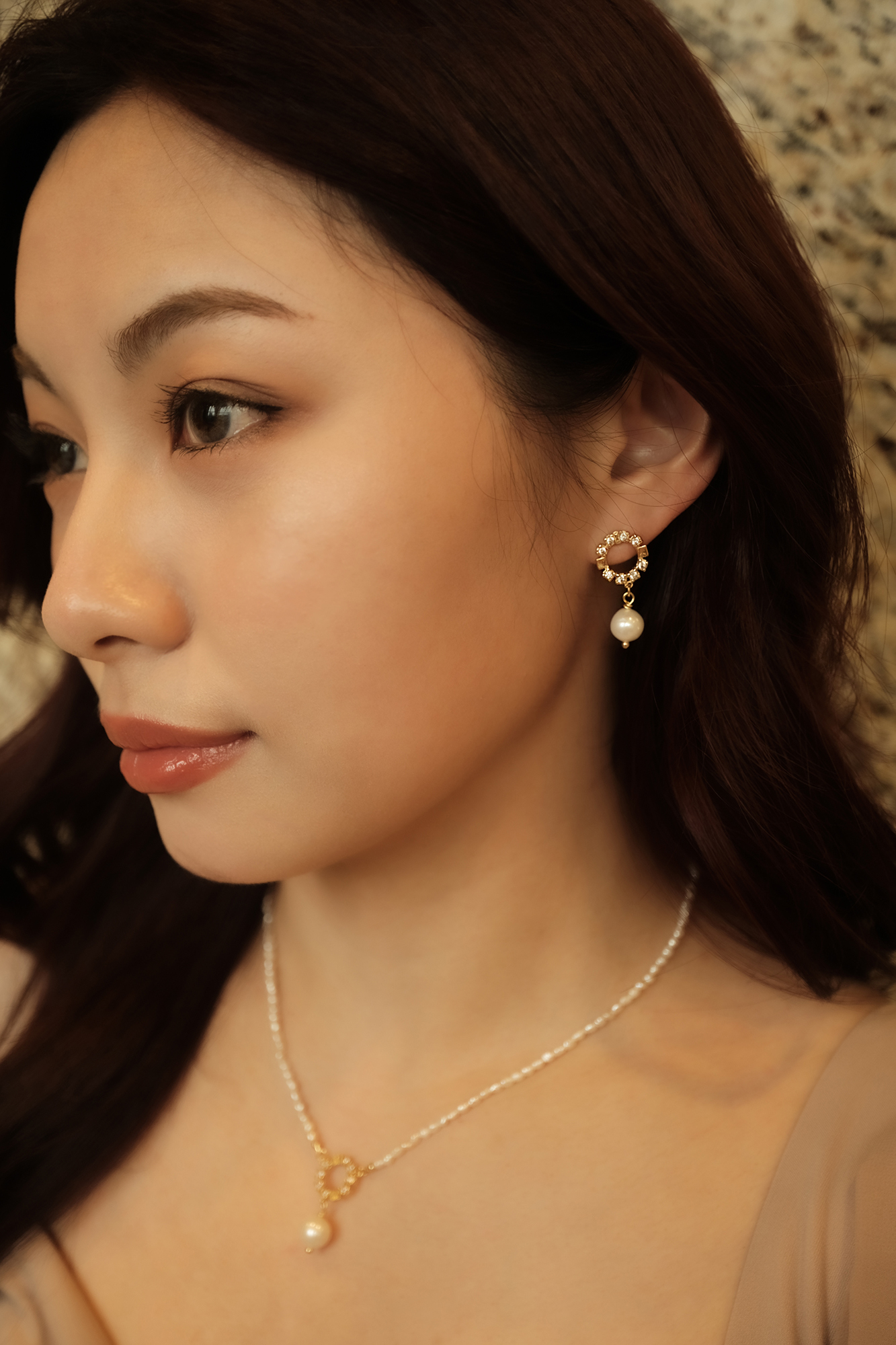 黃銅飾品, 耳環, 飾品, 黃銅, 鋯石, 18KGP, 天然珍珠, 氣質