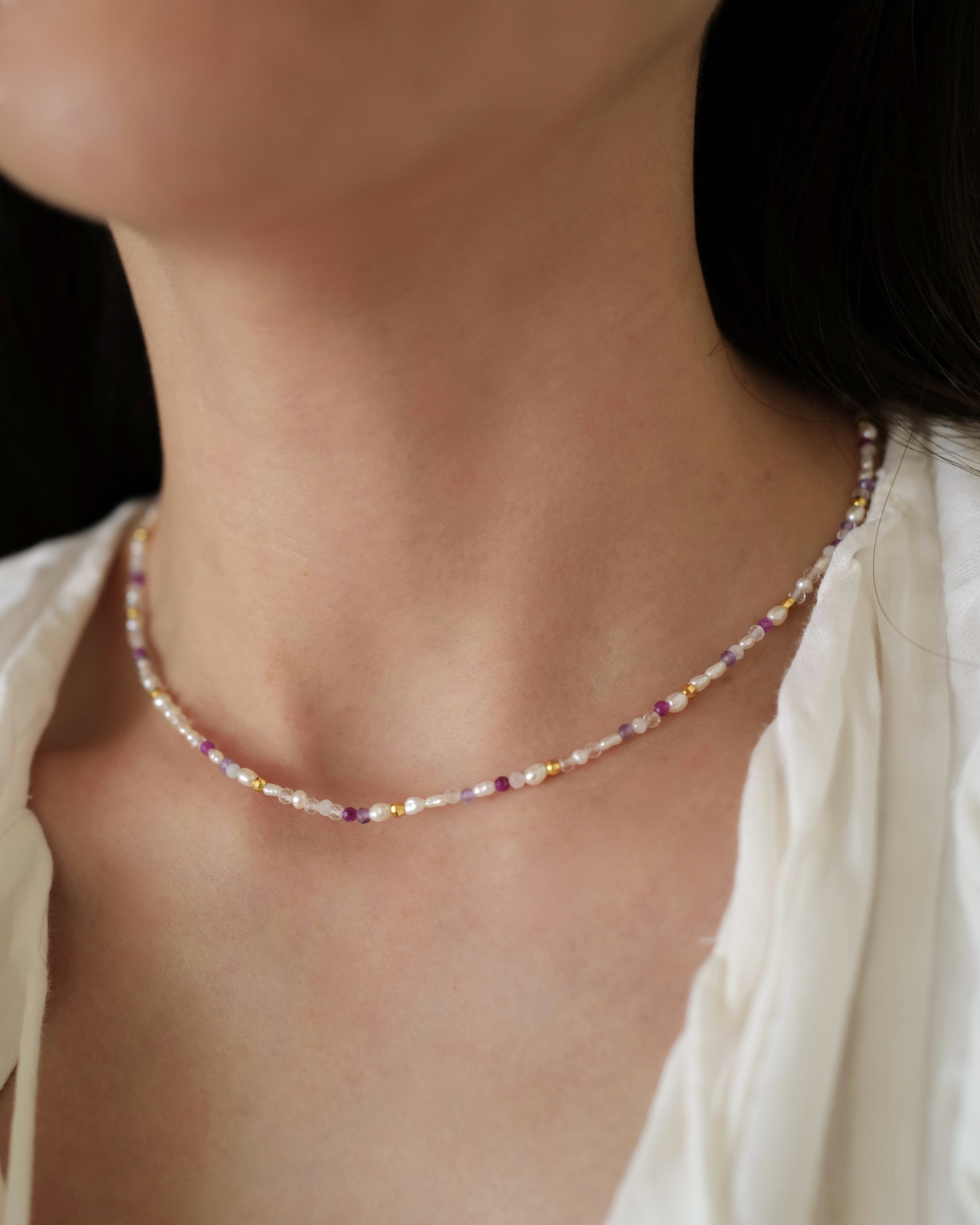 Petal Mist Necklace｜花瓣霧光 珍珠項鍊