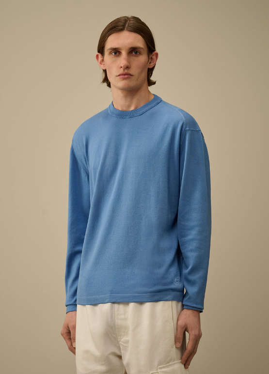 C.P. Company  Lisle Thread Crew Neck Logo Sweater   JUL25