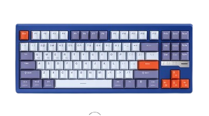 Ajazz QS87 Pro 三模電競遊戲鍵盤 抹茶拿鐵軸 原廠紫藍紅鍵帽 (平行進口)