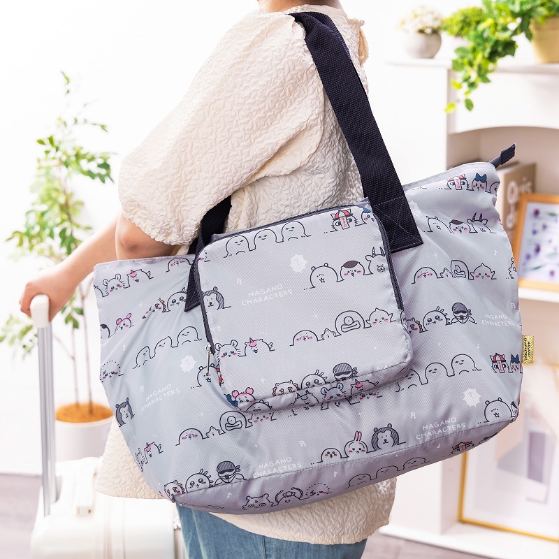 預訂｜Nagano Characters 可摺疊旅行手提袋（灰色）