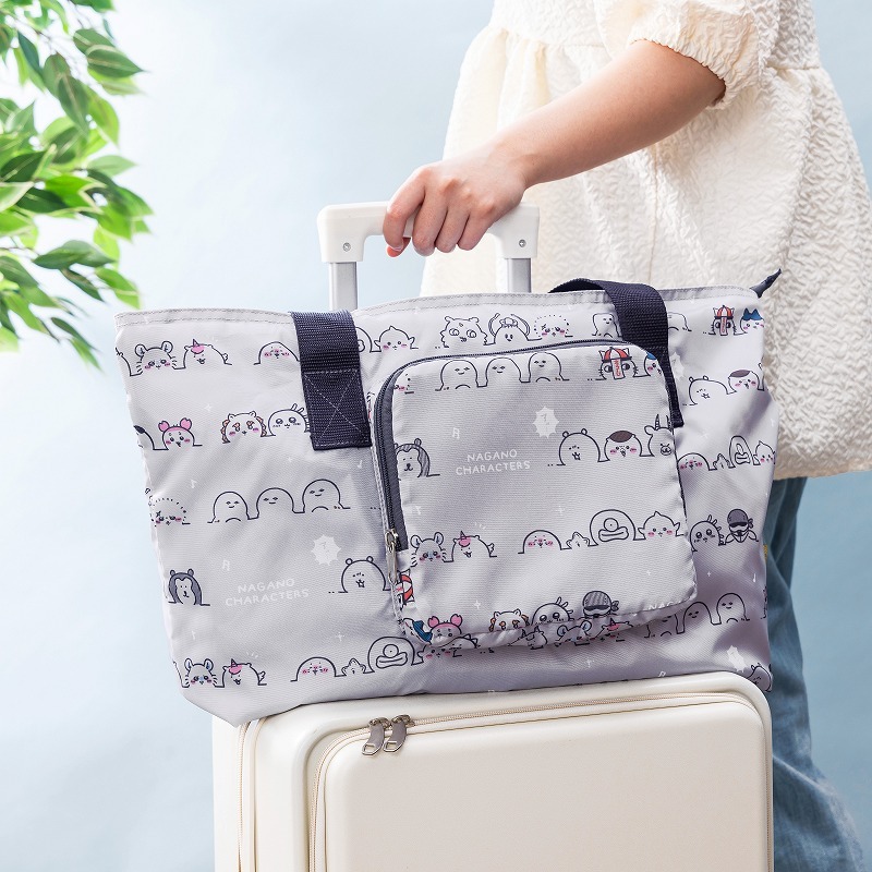 預訂｜Nagano Characters 可摺疊旅行手提袋（灰色）