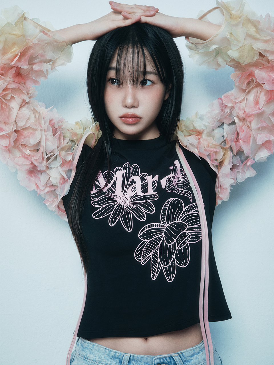 【優惠預訂】MARDI MERCREDI TRIPLE FLOWER SLIM TSHIRT（6色）