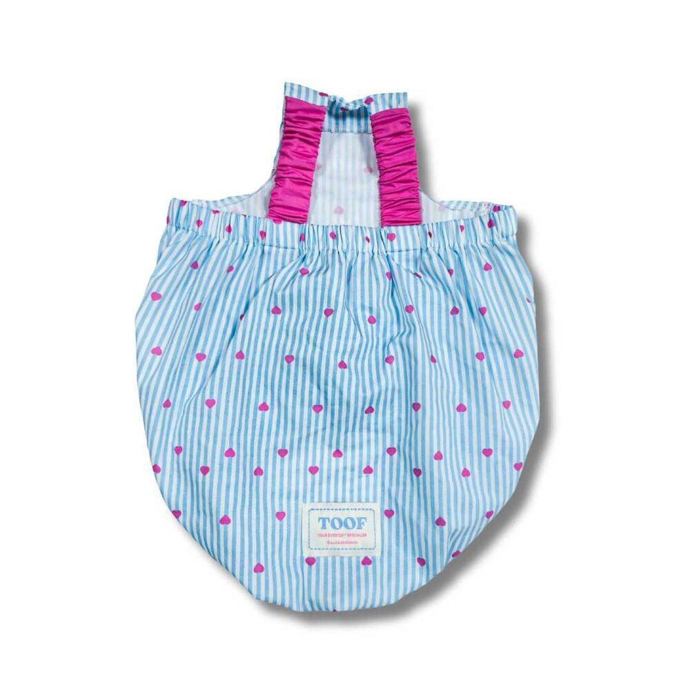 TOOF｜泡泡吊帶背心 藍條紋愛心