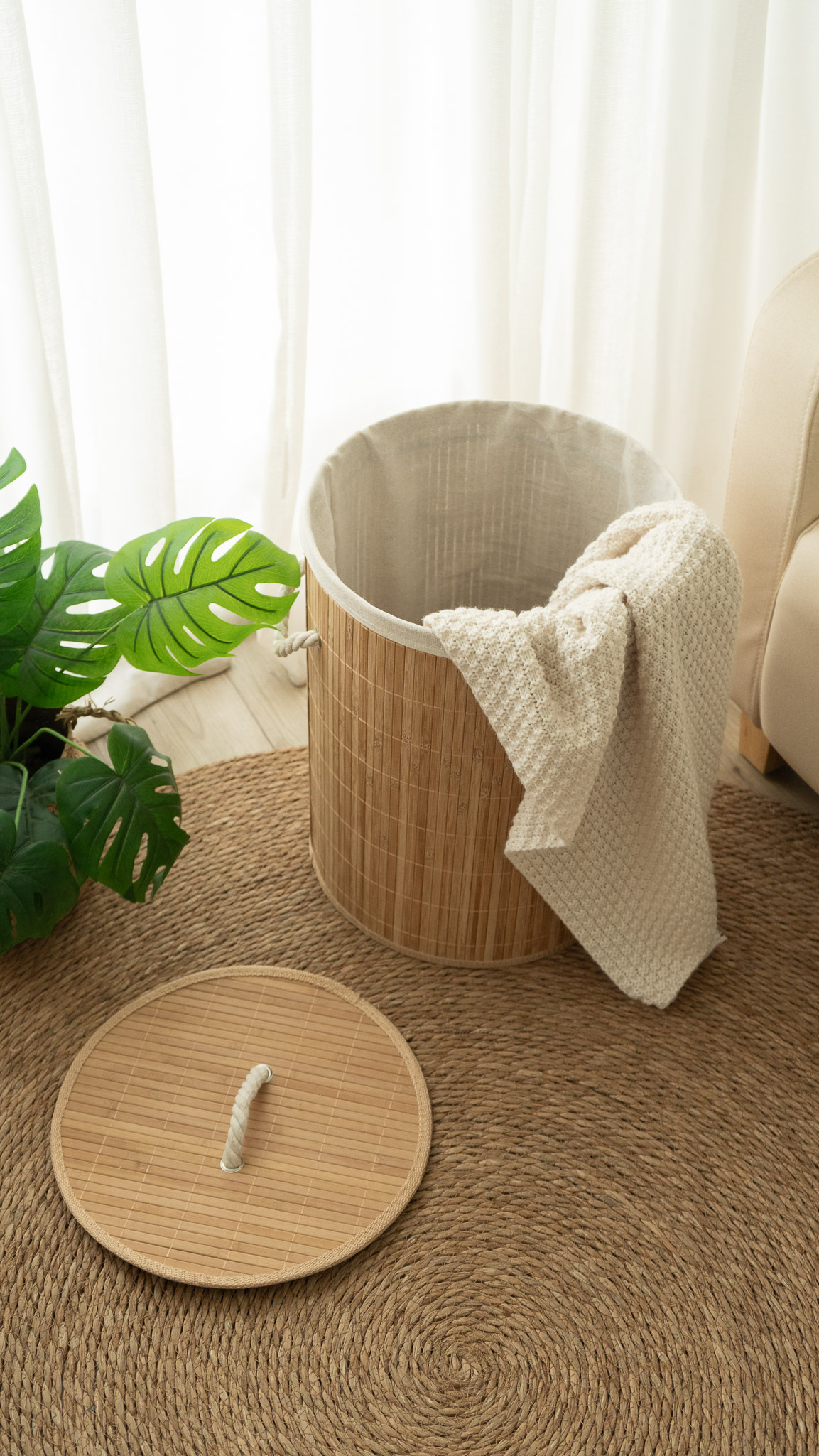 天然竹編大容量收納筐 大容量髒衣雜物玩具分類籃