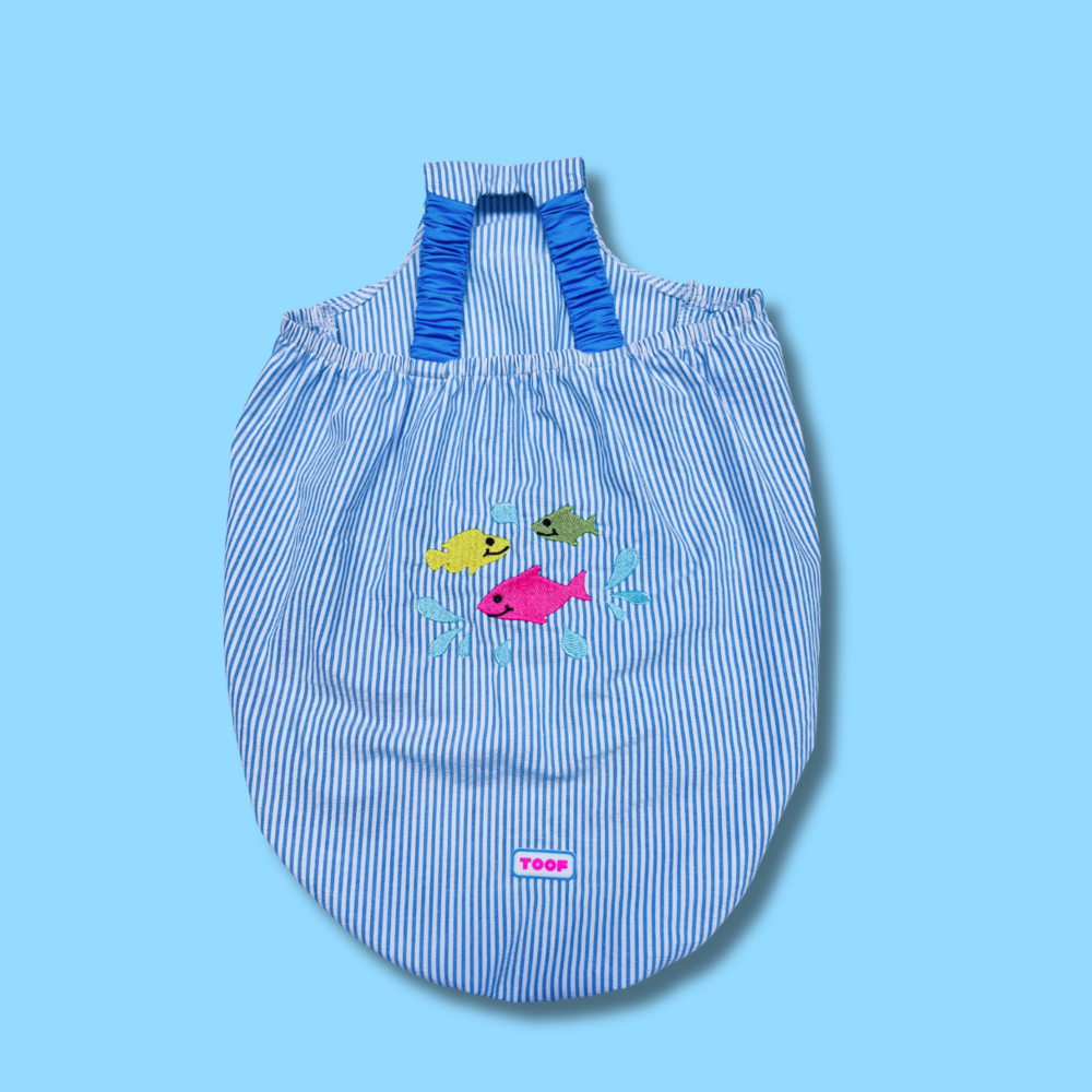 TOOF｜泡泡吊帶背心 藍色小魚