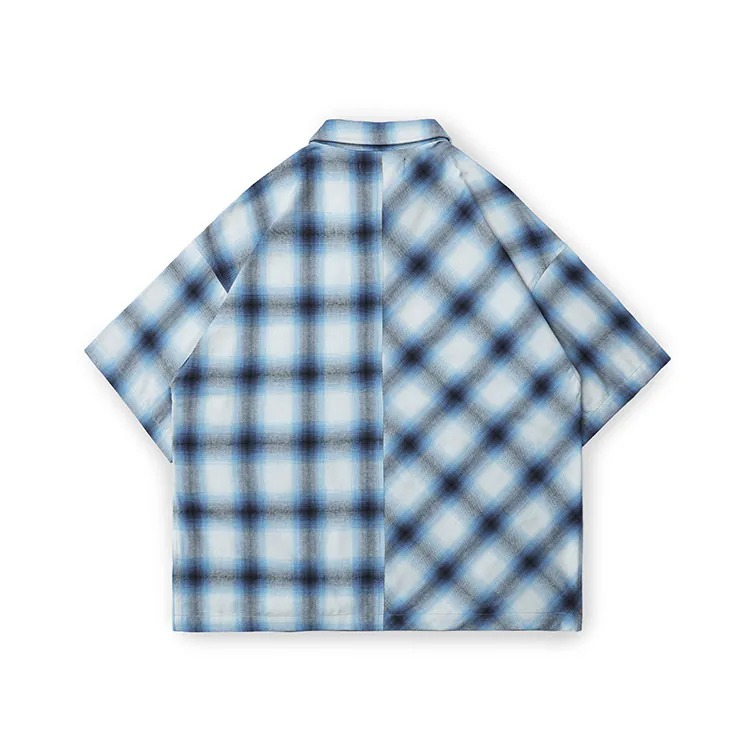 B-SIDE ASYMMETRICAL CHECKED SHIRT