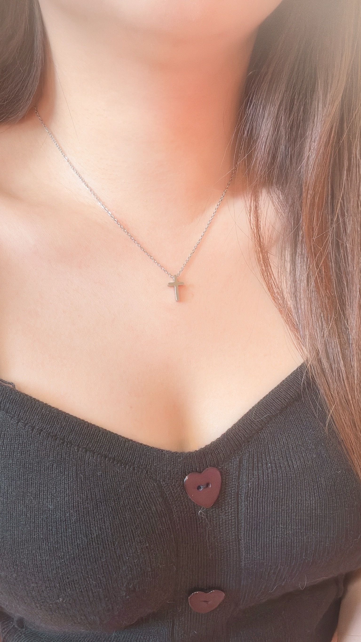[李珠垠同款✝️品味女孩] N47 Muse cross necklace - 316L