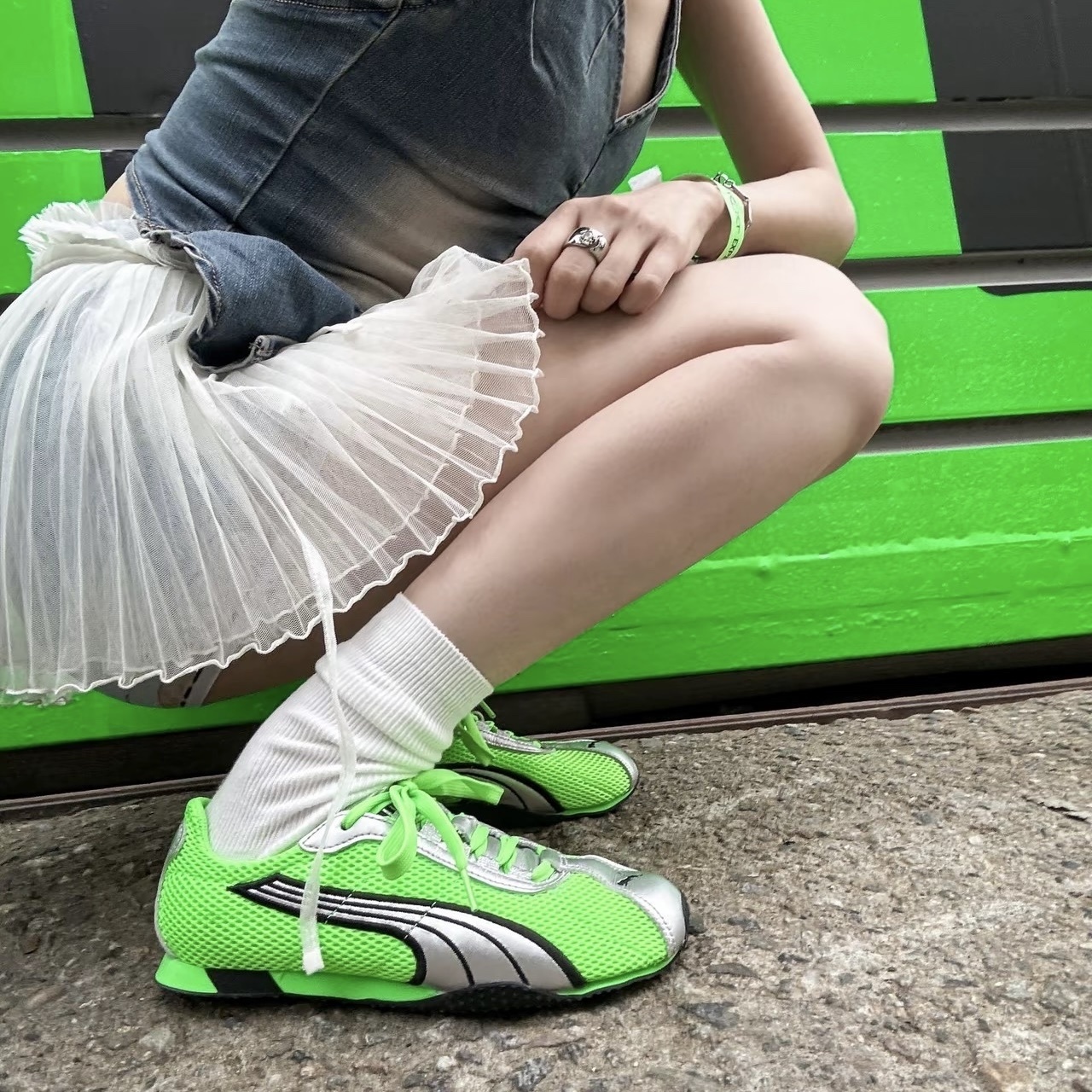 Puma H-Street "Fizzy Green" 螢光綠色 魷魚遊戲 222 曺柔理 Rosé同款 德訓鞋 403692-01