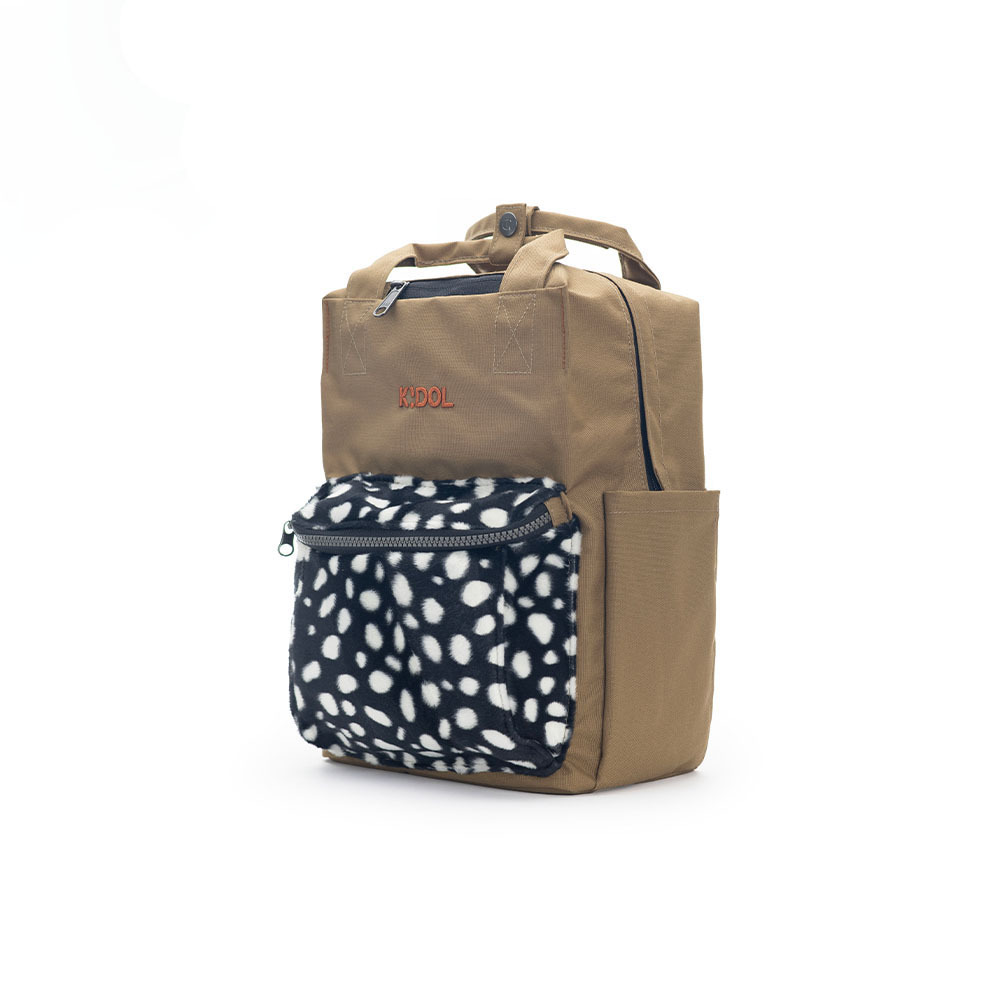 【KIDOL】Kido 01 後背包 (小) - 卡其色斑點毛