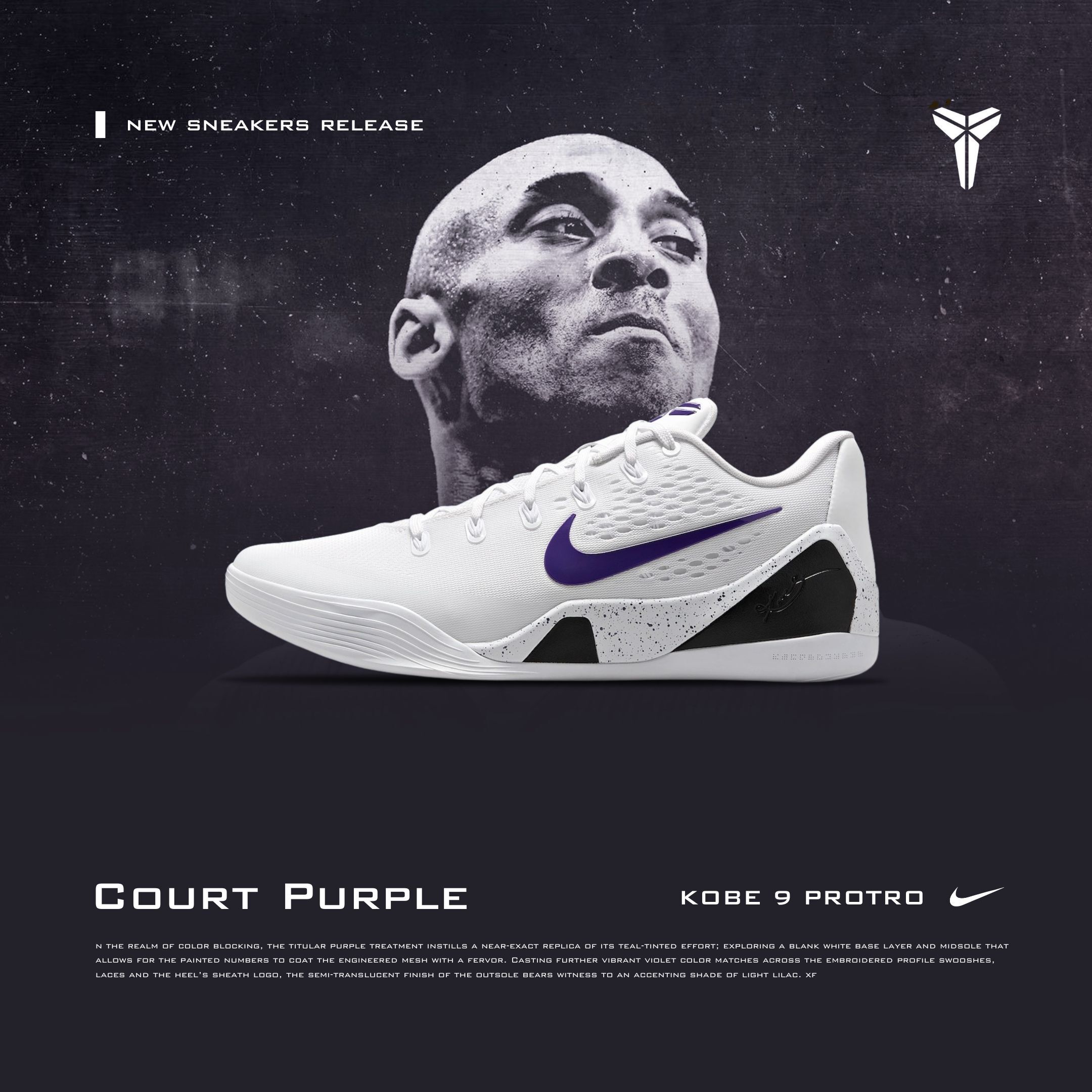 NICEDAY 代購 Nike Kobe 9 EM Protro White Purple 白紫 紫 湖人 科比 籃球鞋 實戰 IH1401-100