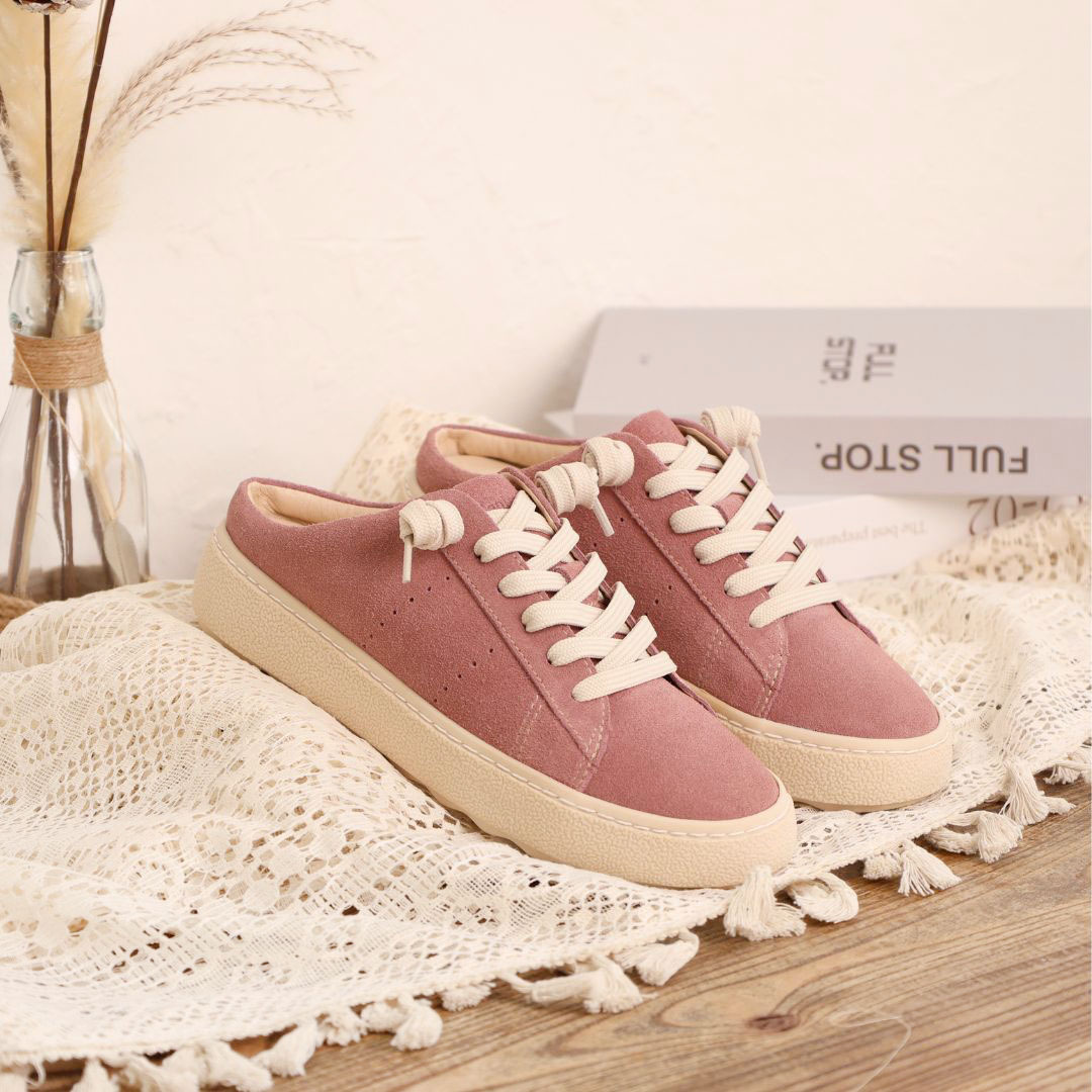 3M防潑水・萌萌 - 懶人鞋 芋頭粉(真皮女鞋/防潑水/微厚底)