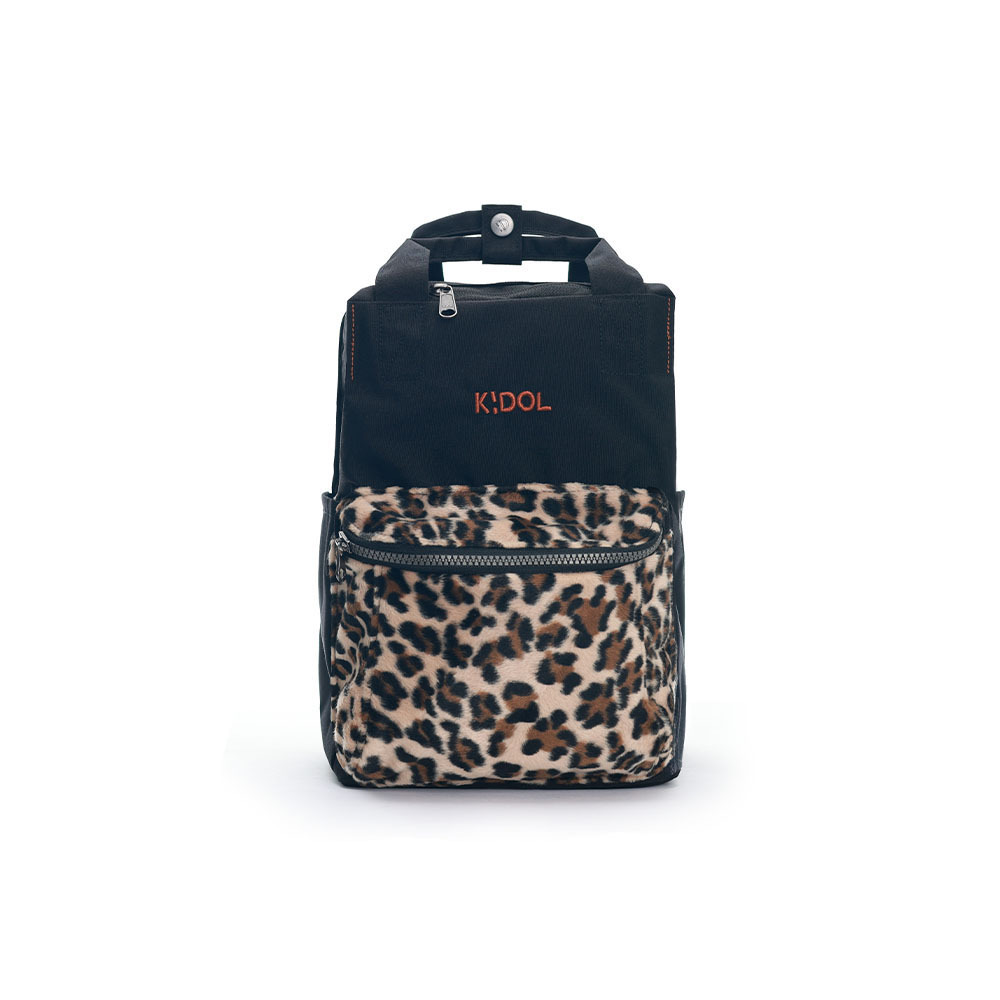【KIDOL】Kido 01 後背包 (小) - 黑色豹紋毛