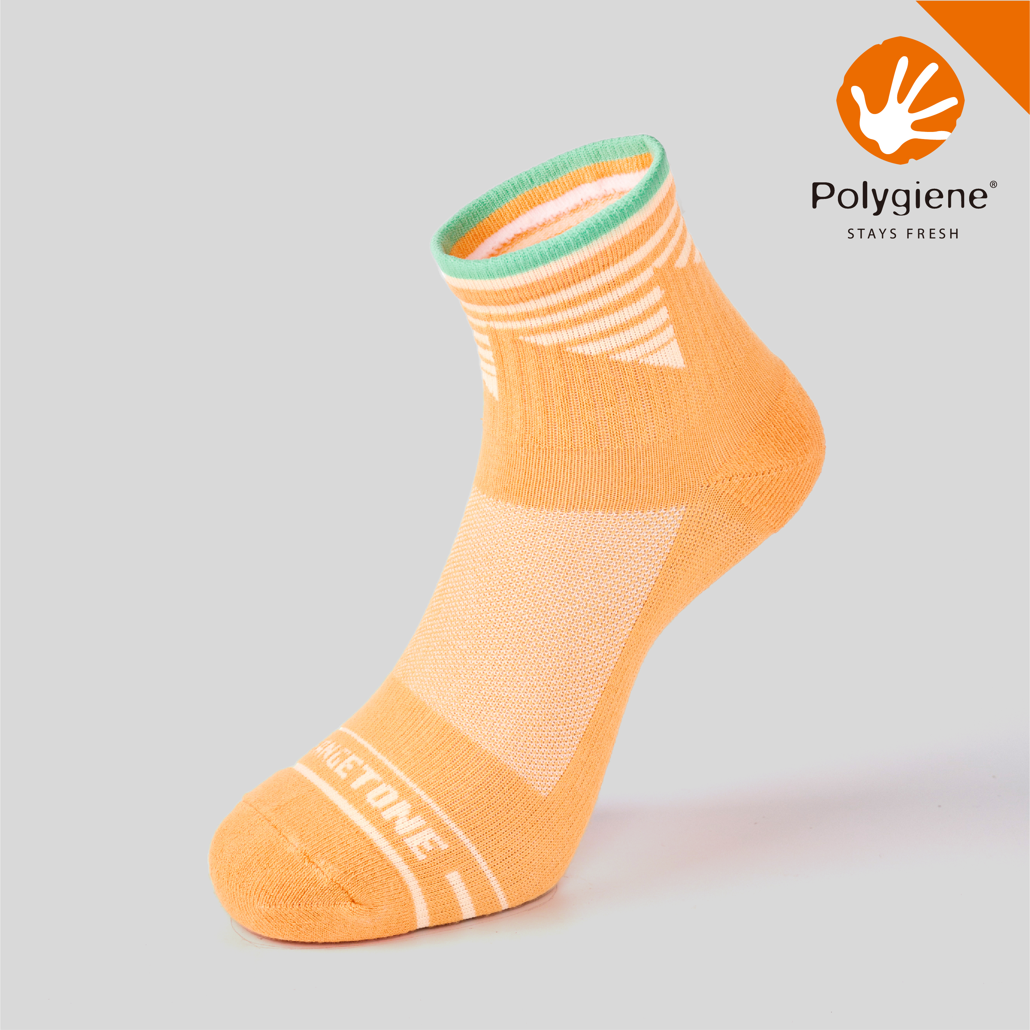 Land 抗菌運動中筒襪〈橘〉