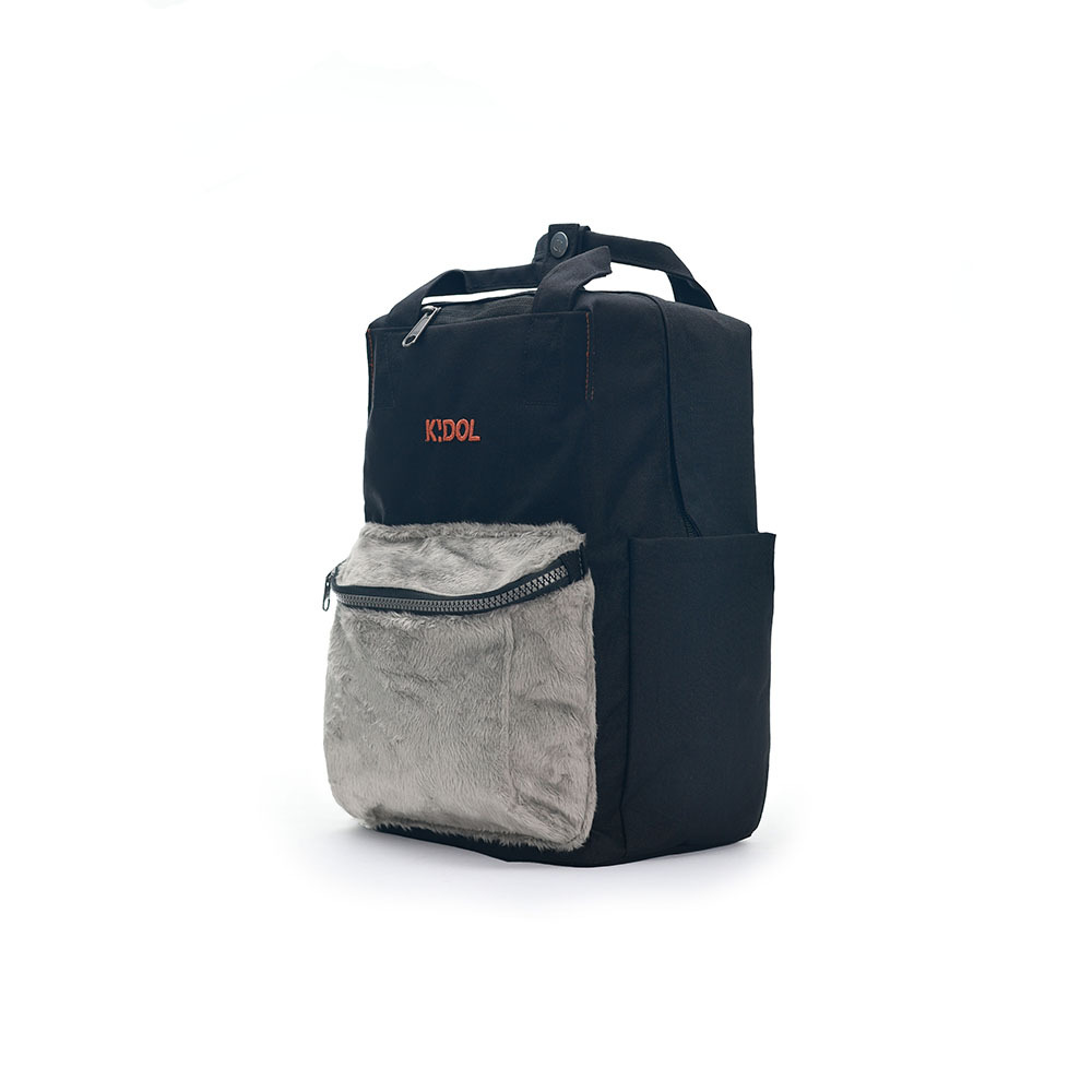 【KIDOL】Kido 01 後背包 (小) - 灰色絨毛