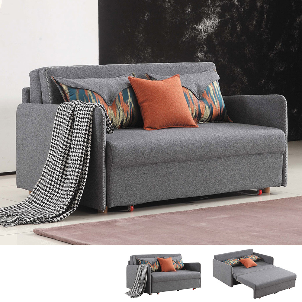莫德斯灰布沙發床組/雙人椅/二人座沙發-附抱枕