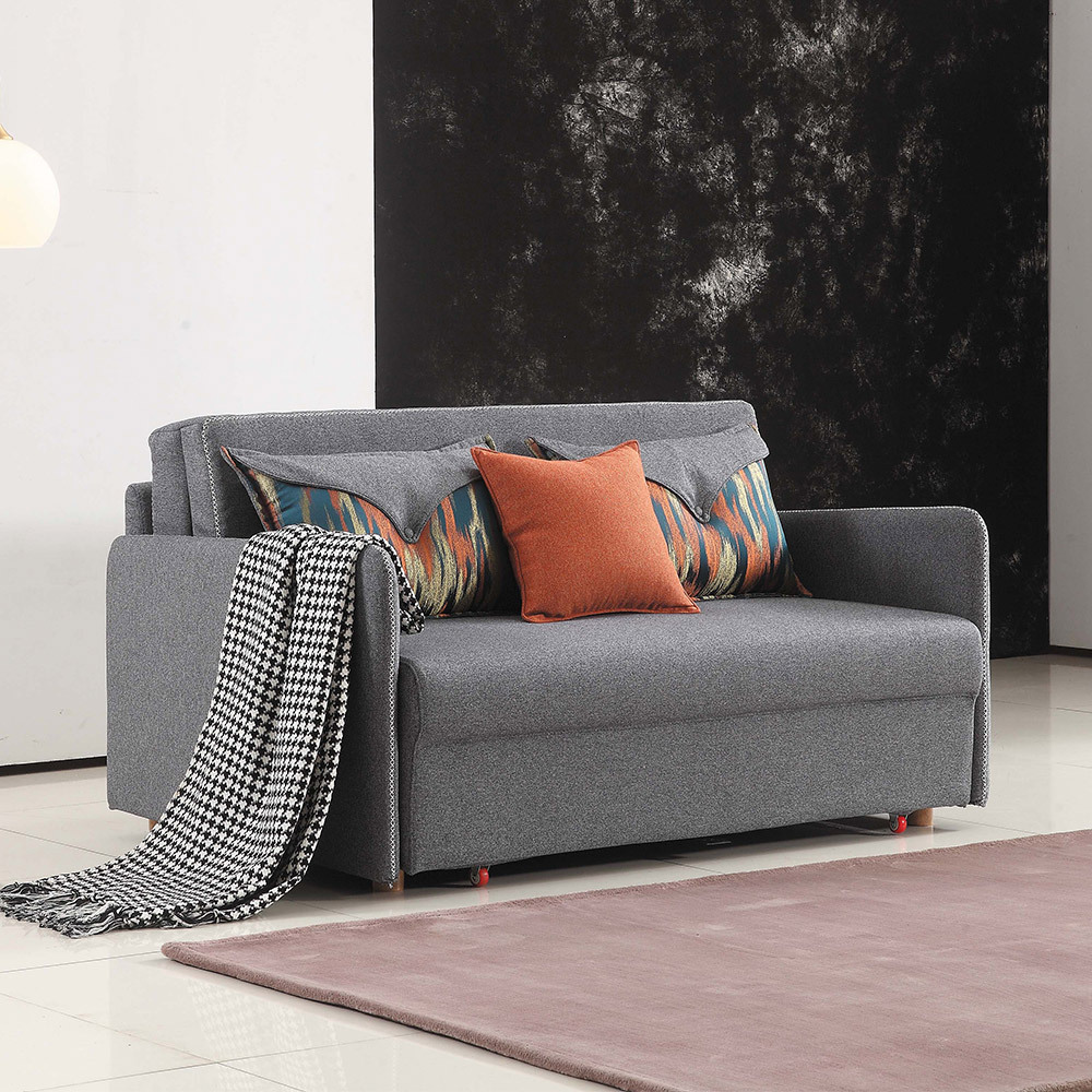 莫德斯灰布沙發床組/雙人椅/二人座沙發-附抱枕