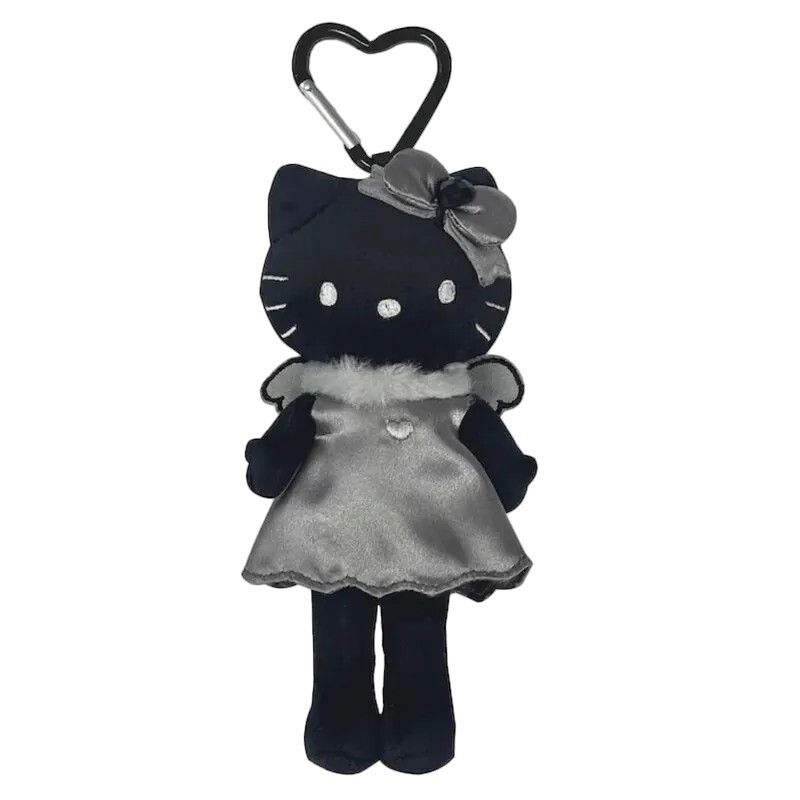 【日本限定】HELLO KITTY 三麗鷗 灰階天使 Black Angel 三款 黑白 長腿 皮製 掛飾