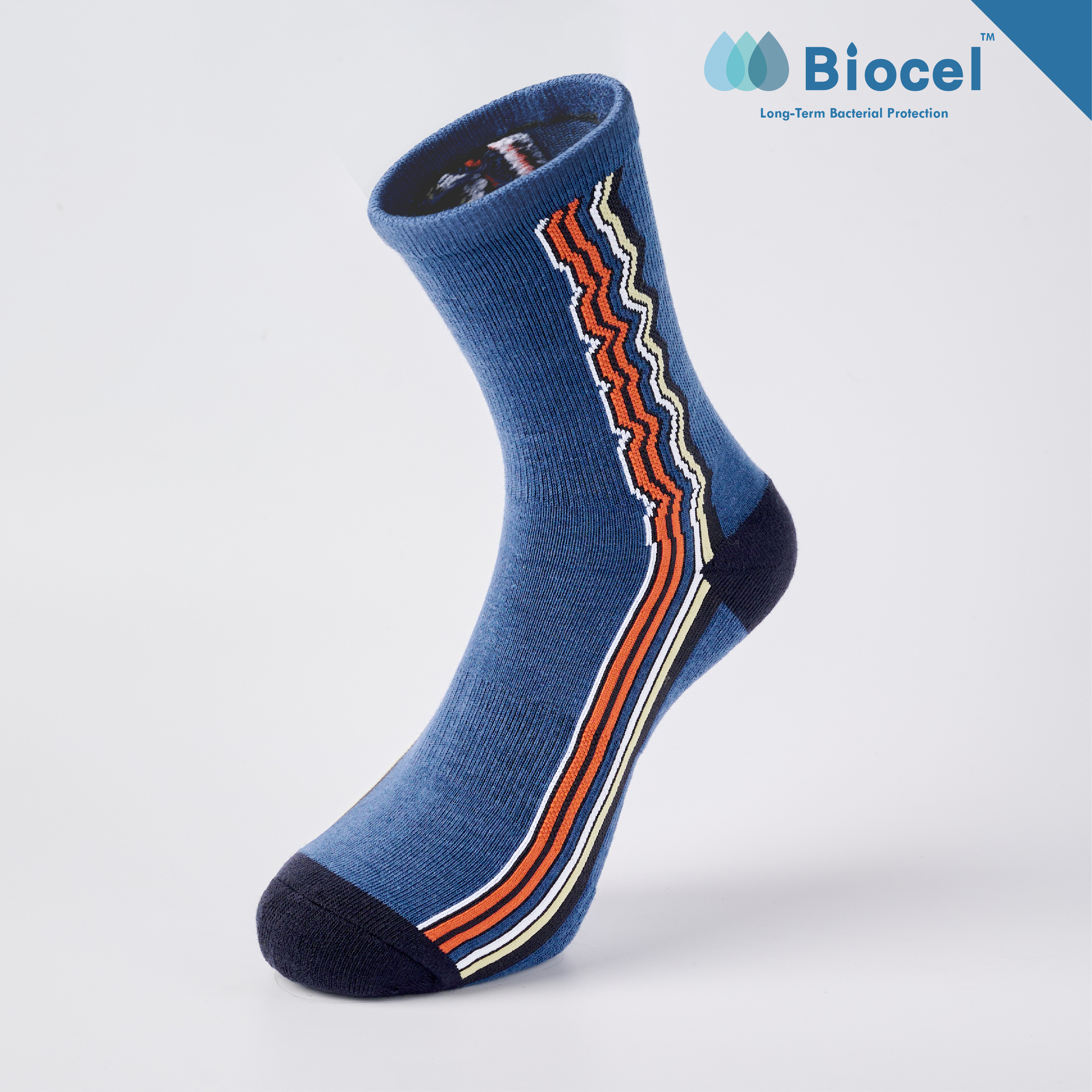 VIBE 抗菌運動中筒襪〈藍〉