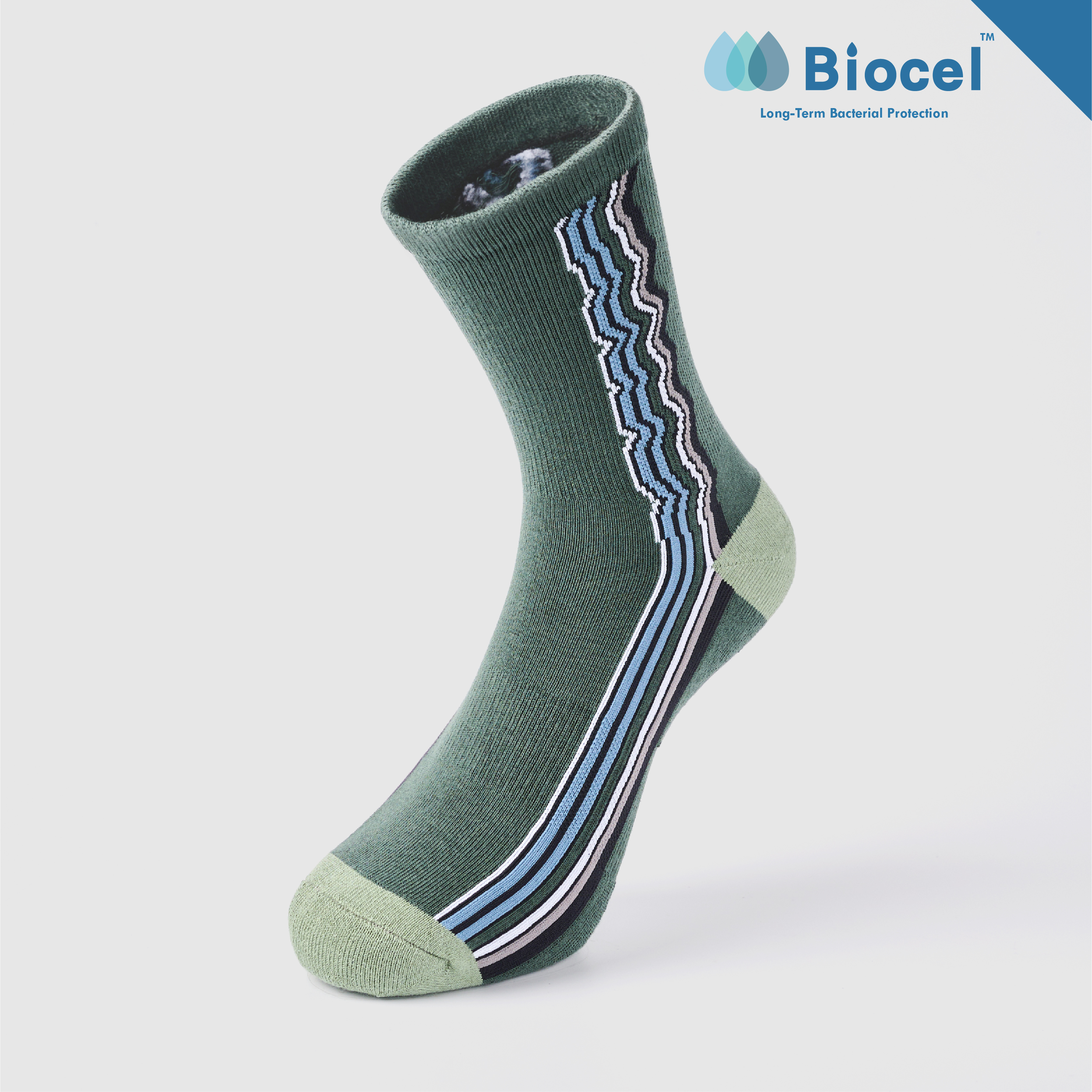 VIBE 抗菌運動中筒襪〈綠〉