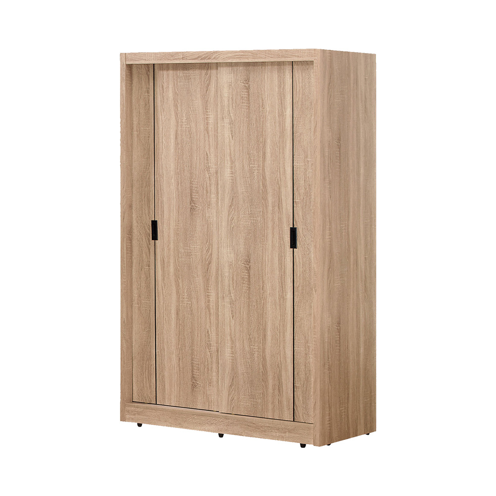 喬西4尺梧桐色推/拉門衣櫃(三吊桿)