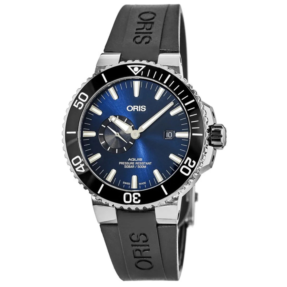 【ORIS 豪利時】01 743 7733 4135-07 4 24 64EB  Aquis時間之海系列 日期顯示 單向旋轉錶圈 夜光 藍寶石水晶玻璃鏡面 機械 手錶