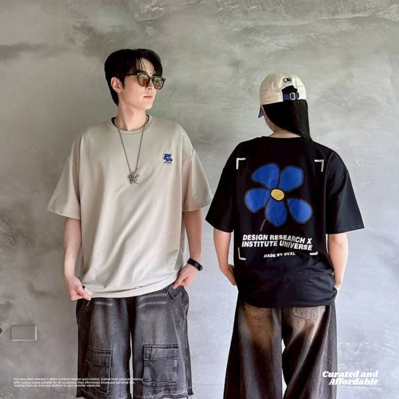 刺繡攝影對焦花朵短TEE