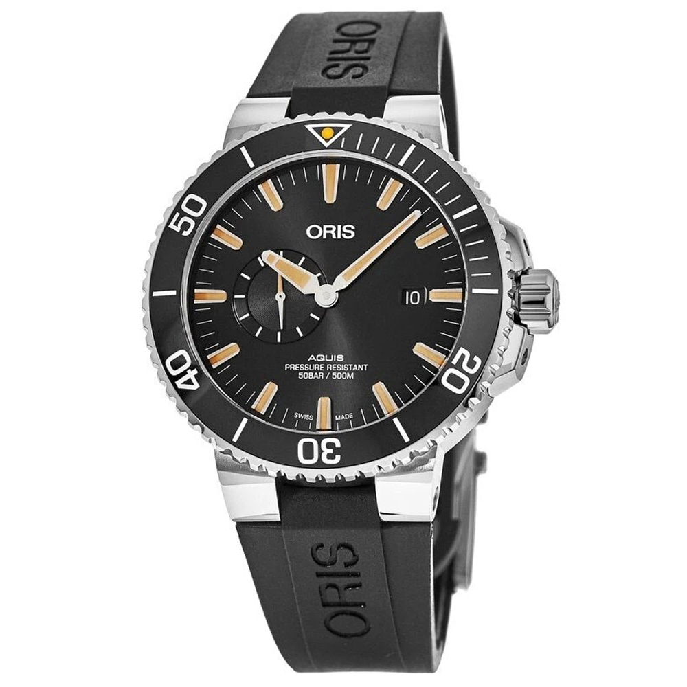 【ORIS 豪利時】01 743 7733 4159-07 4 24 64EB  Aquis時間之海系列 日期顯示 單向旋轉錶圈 夜光 藍寶石水晶玻璃鏡面 機械 手錶