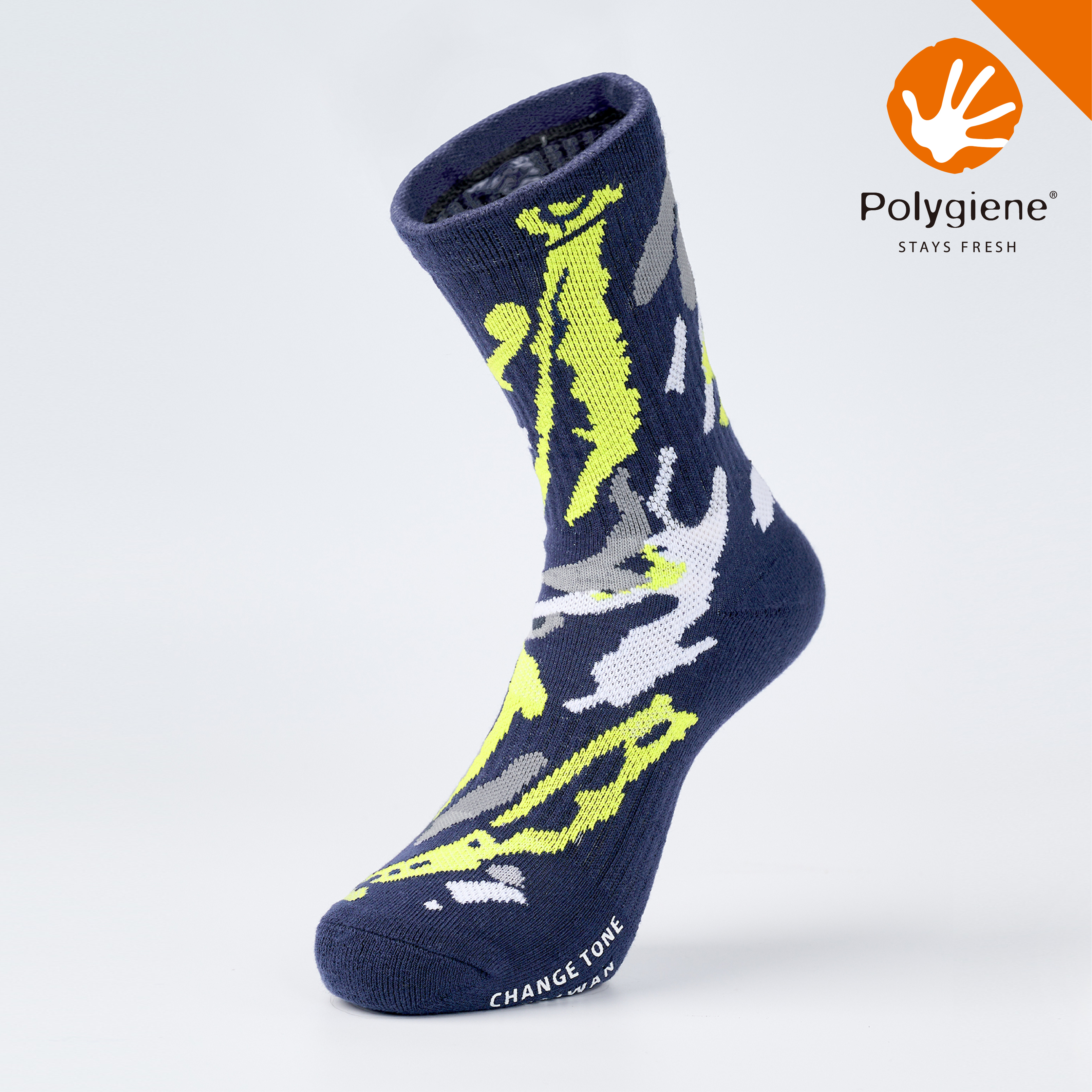 Flow 抗菌機能運動中筒襪〈深藍〉