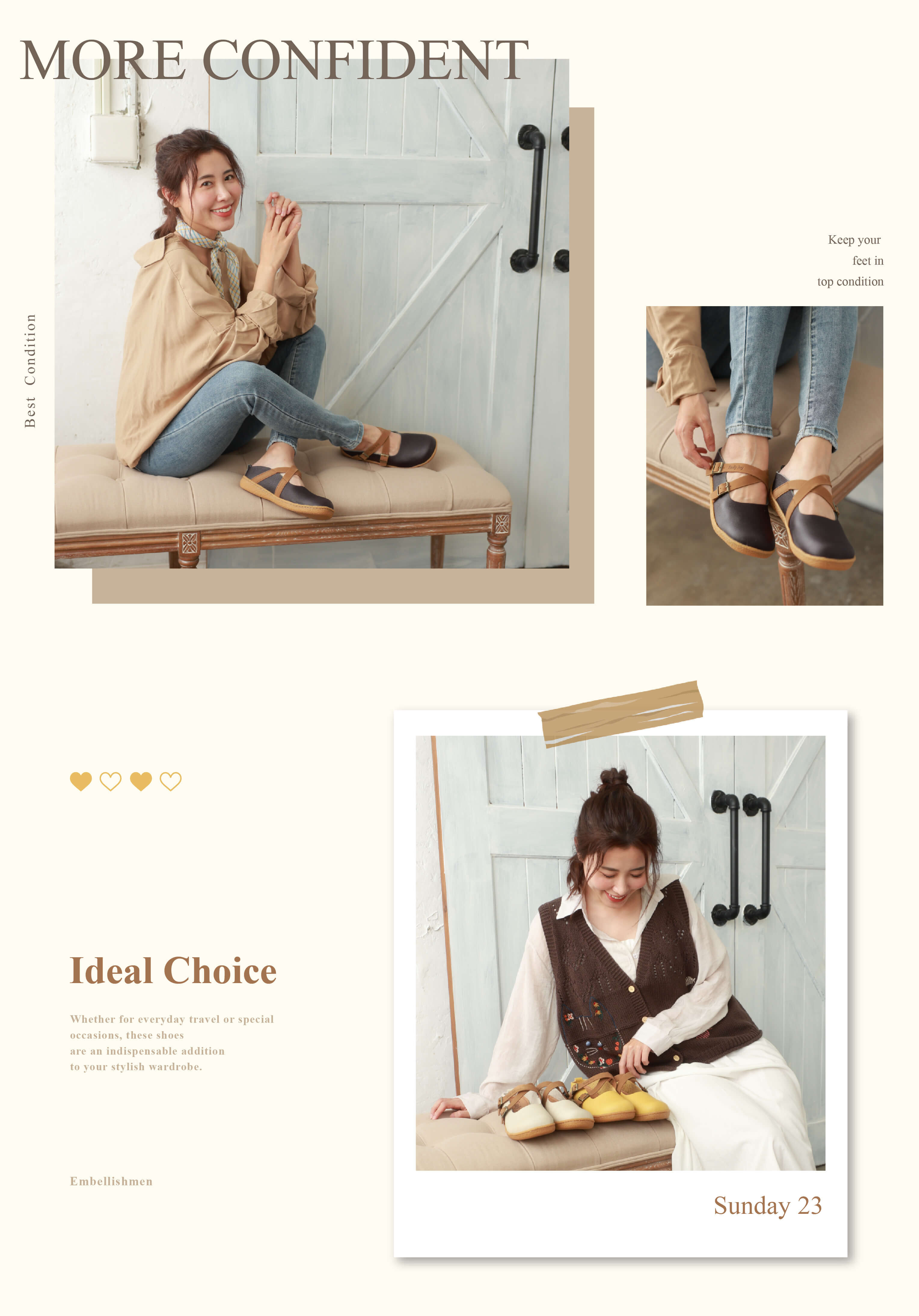 日系娃娃鞋實拍圖｜可愛奶油色日系風格女鞋