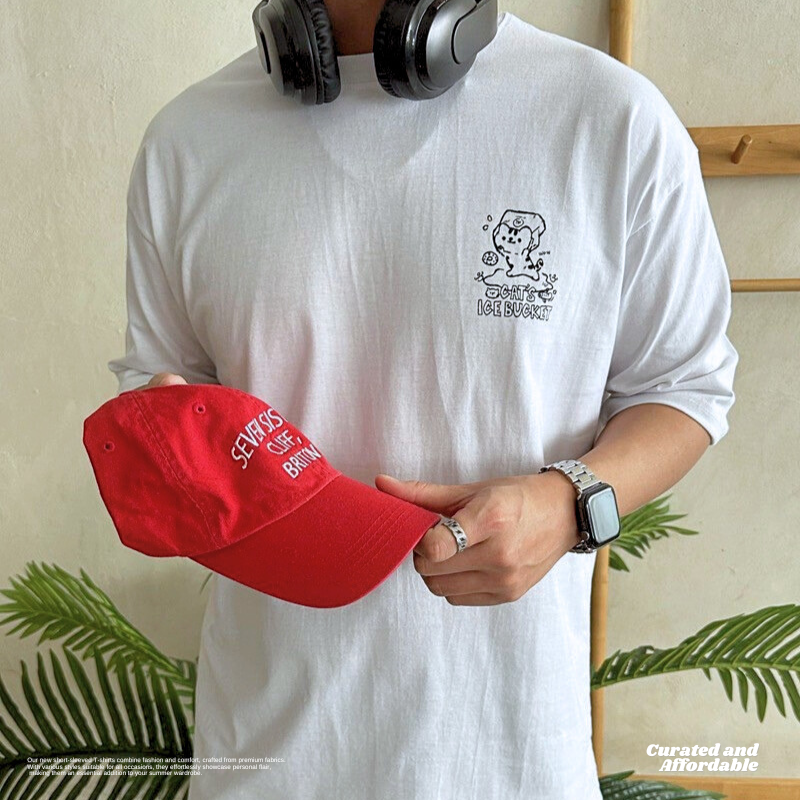 冰桶貓印花短TEE